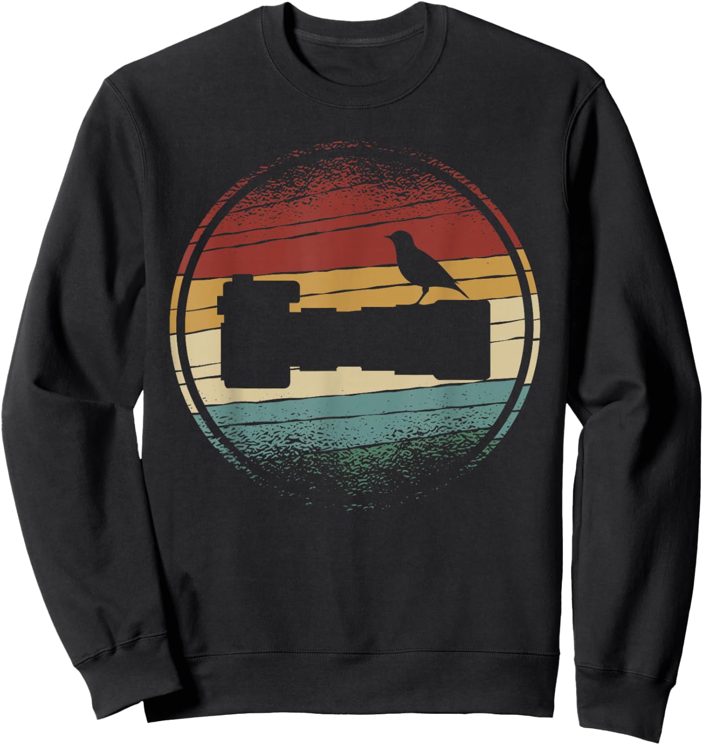 Nature Photography | Long Lens | Bird on Camera Vintage Sweatshirt - Sweatshirt | Black