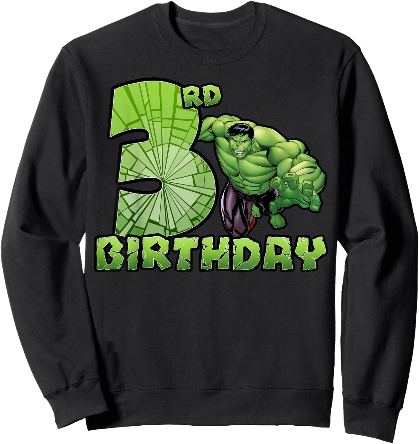 Marvel Avengers Hulk Smash 3rd Birthday Sweatshirt - Sweatshirt | Black