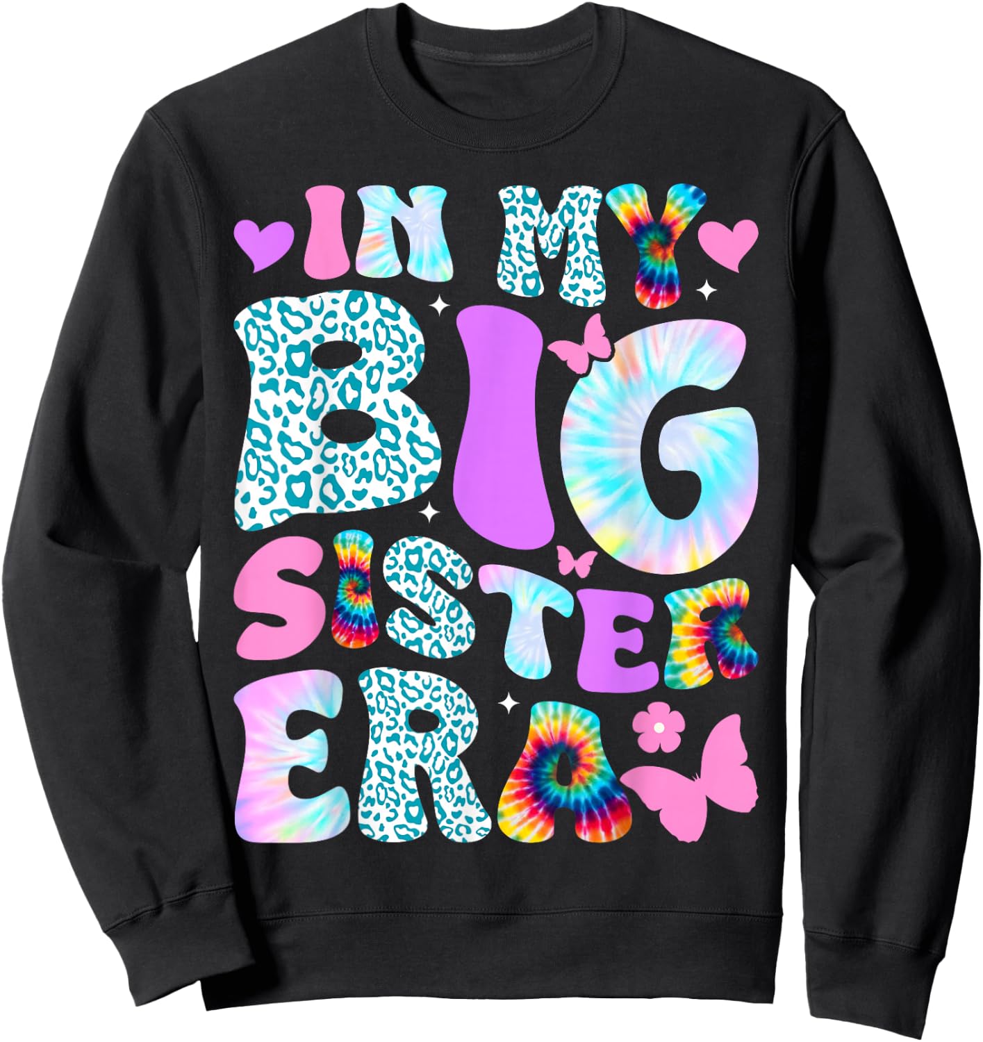 In My Big Sister Era Big Sis Girls Announcement Pregnancy Sweatshirt - Sweatshirt | Black
