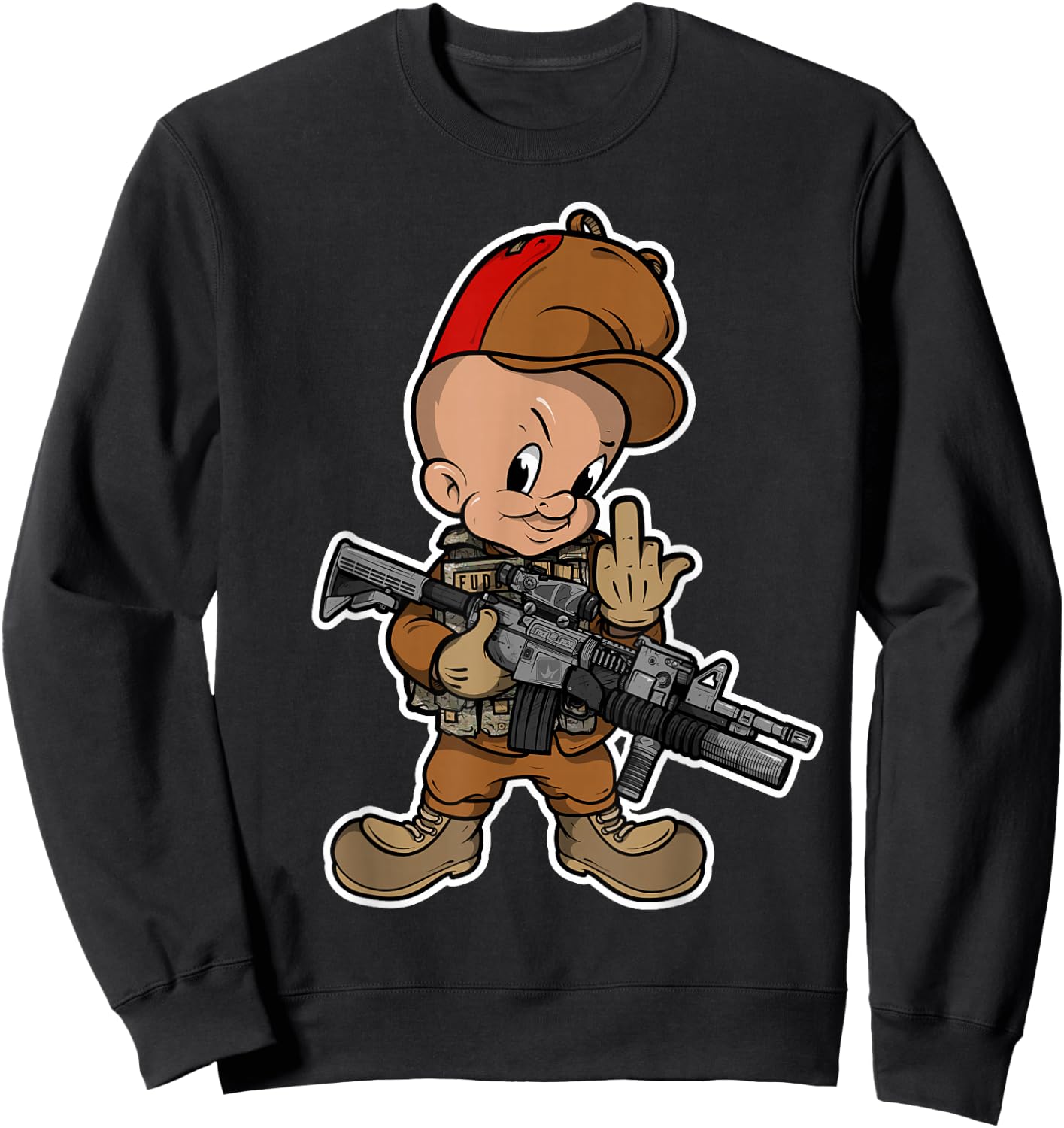 2A Fudd 2020 Elmer Illustration Sweatshirt - Sweatshirt | Black