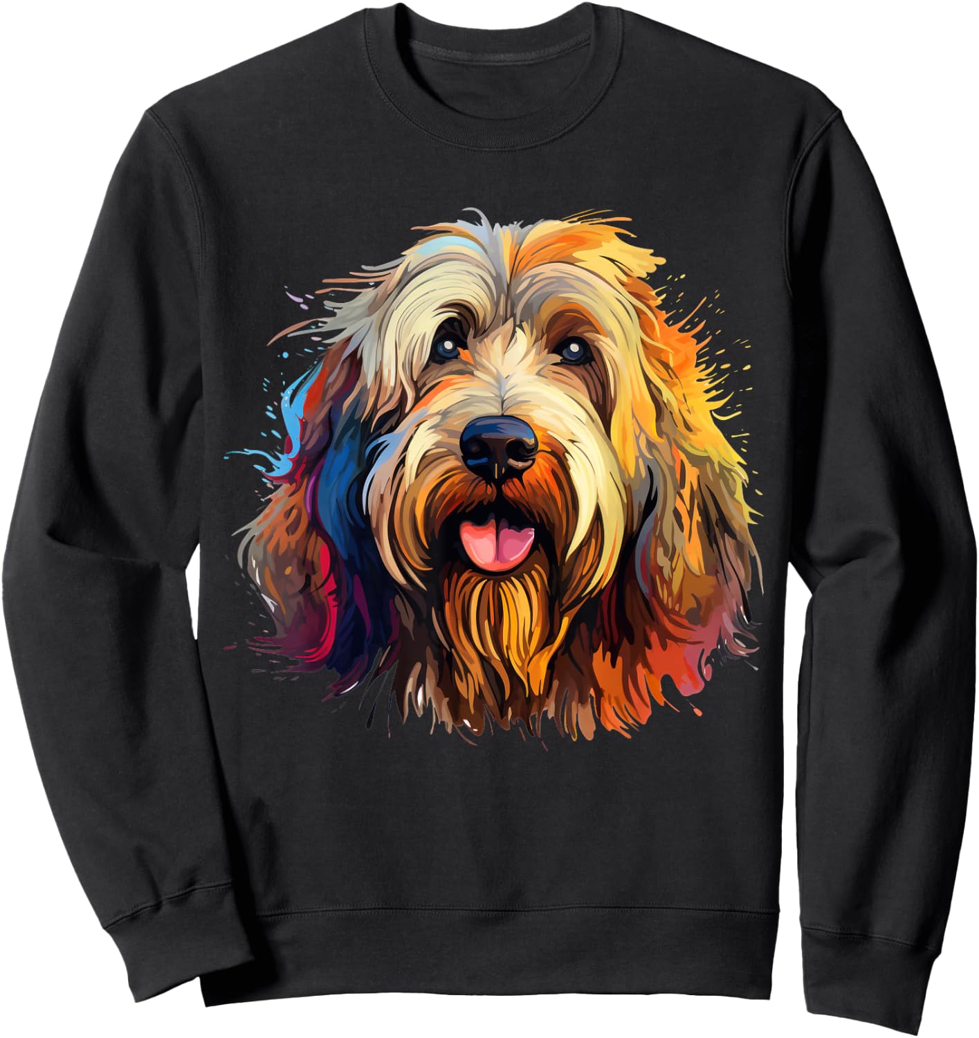 Briard Portrait, Portrait Colour Artwork Sweatshirt - Sweatshirt | Black