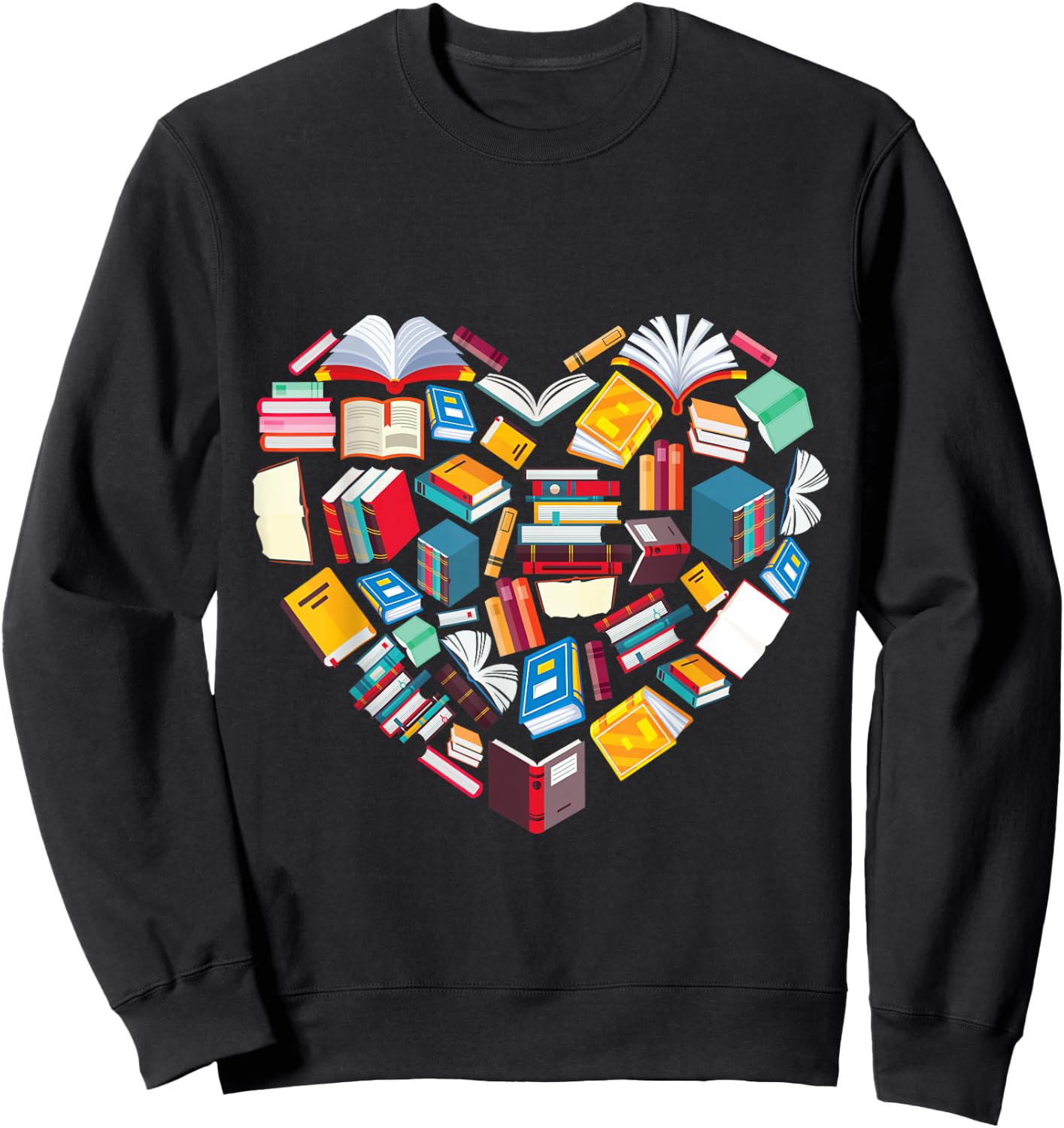 Book Lover Heart Shape Reading Club Librarian Library Gifts Sweatshirt - Sweatshirt | Black