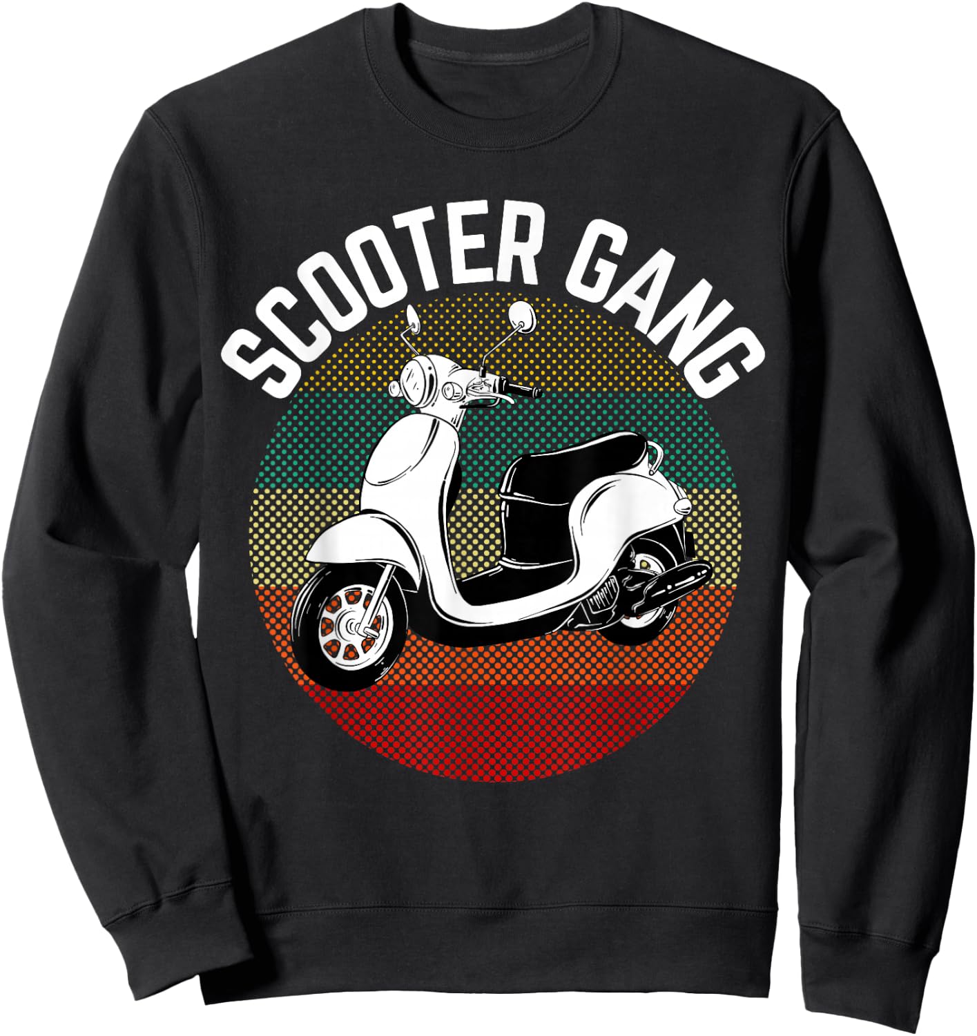 Scooter Gang Retro Vintage Moped Motorcycle Gear 2 Wheeler Sweatshirt - Sweatshirt | Black