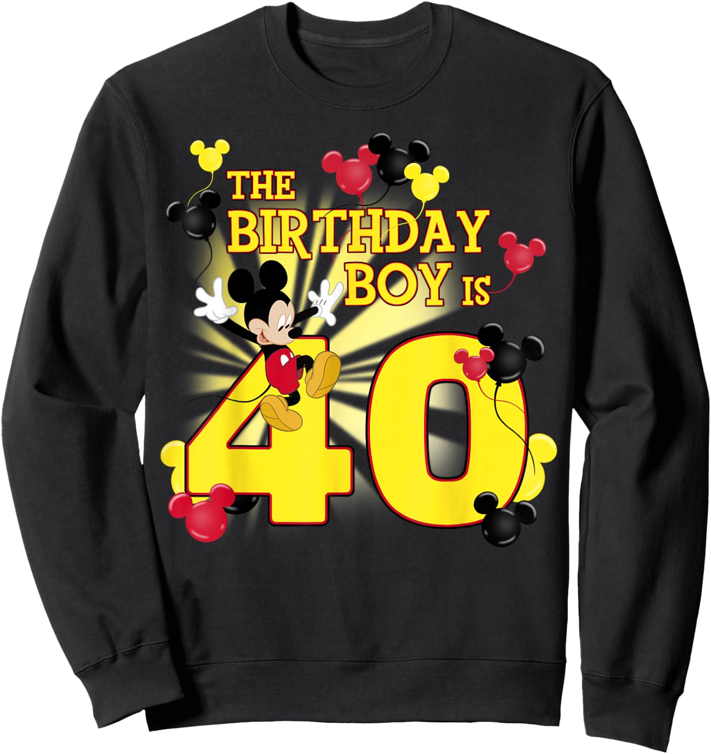 Disney Mickey and Friends Mickey 40th Birthday Boy Sweatshirt - Sweatshirt | Black