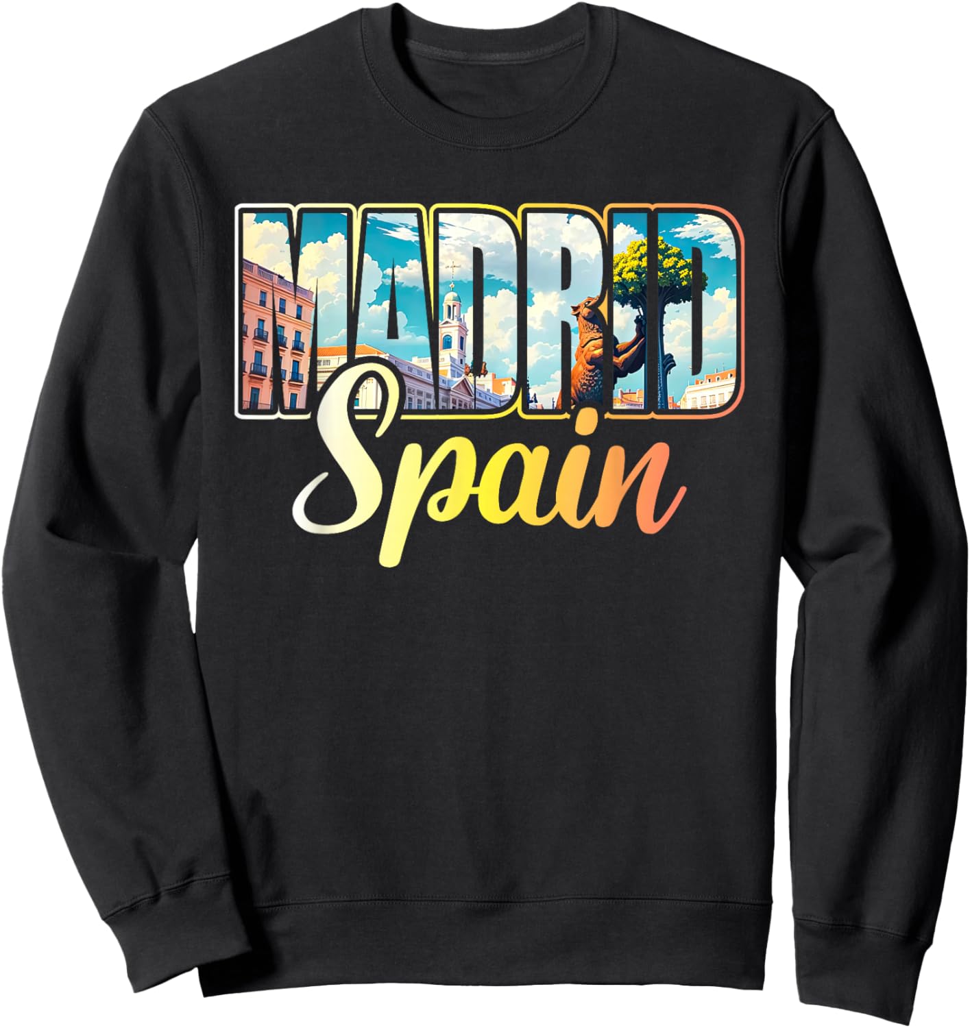 Madrid Spain Espana Town Spain City Madrid Sweatshirt - Sweatshirt | Black