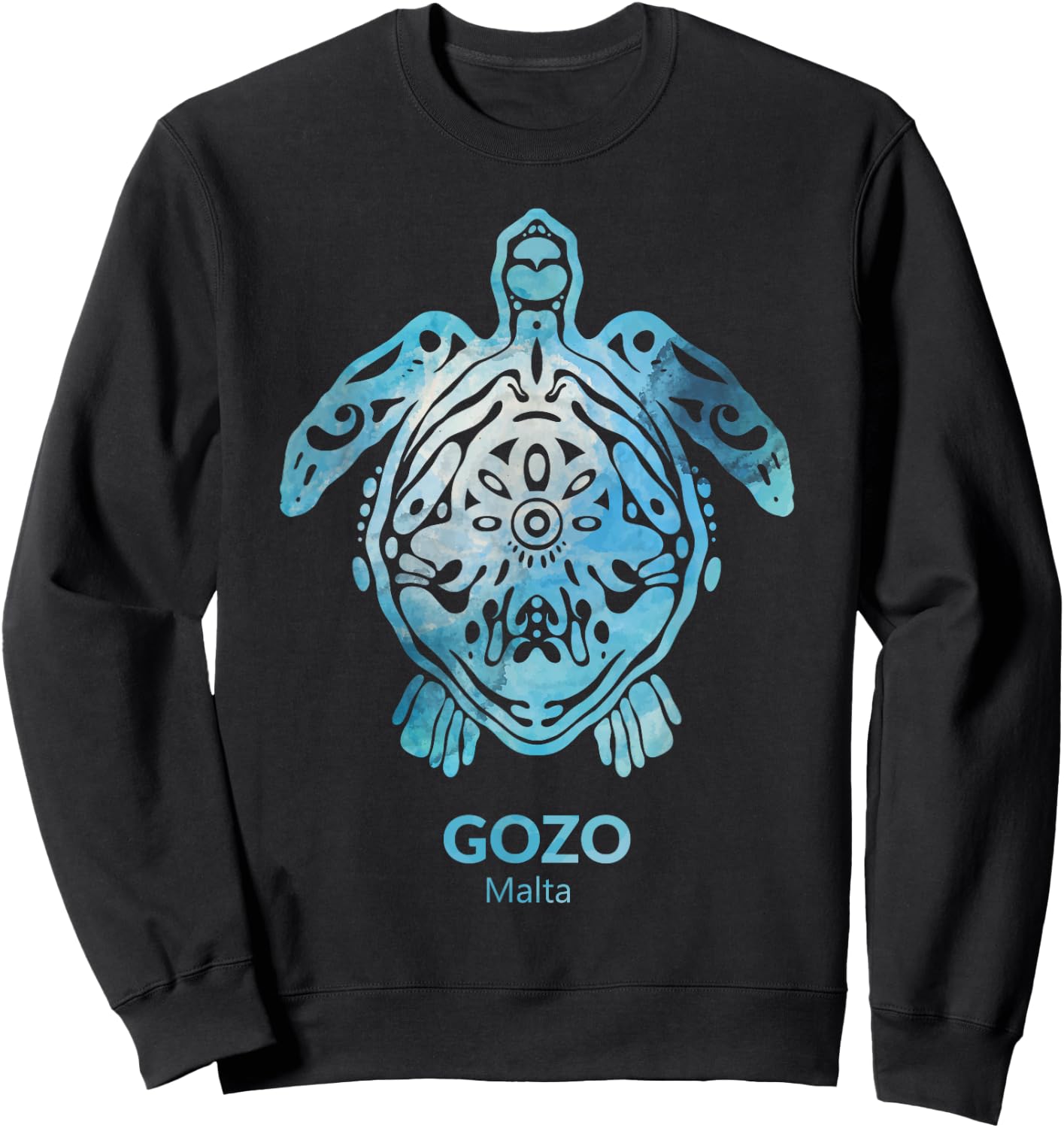 Gozo Malta Sea Turtle Ocean Souvenir Sweatshirt - Sweatshirt | Black