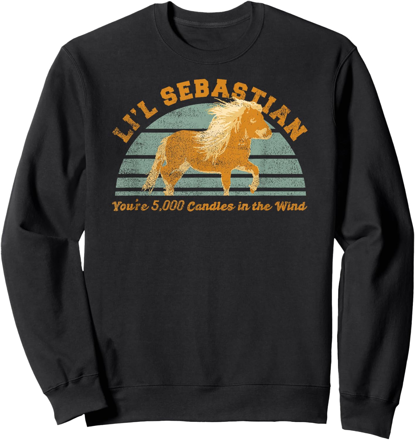 Li'l Sebastian You're 5,000 Candles in the Wind Horse Fan Sweatshirt - Sweatshirt | Black