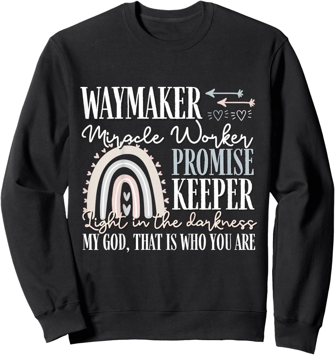 Kids Waymaker Miracle Worker Rainbow, Christian Sweatshirt - Sweatshirt | Black