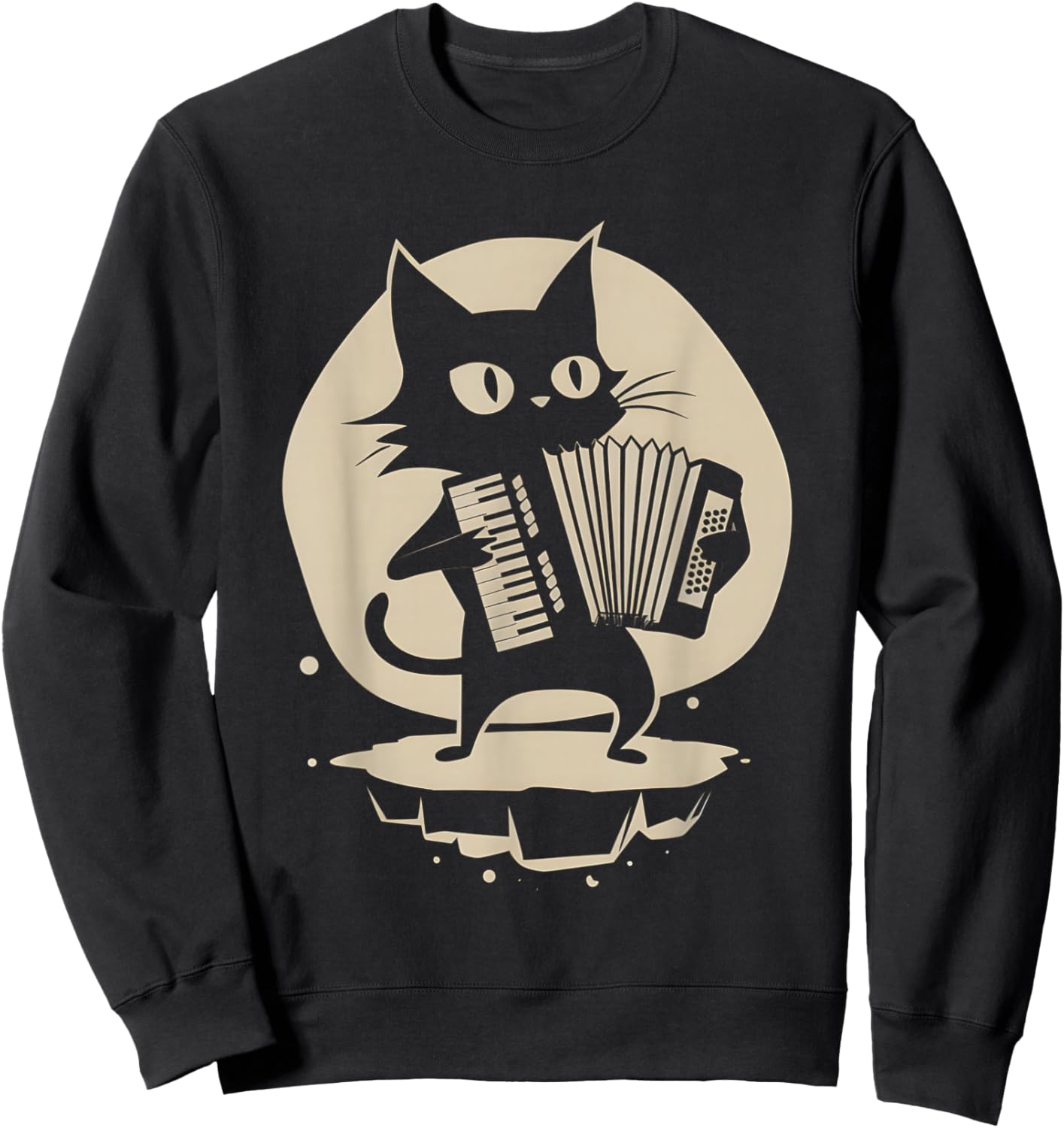 Cat Accordion Sweatshirt - Sweatshirt | Black