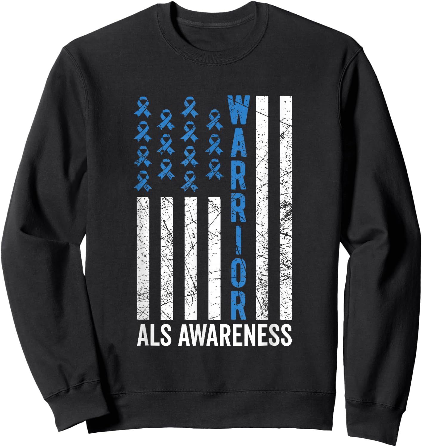 Blue Warrior & Men ALS Awareness Sweatshirt - Sweatshirt | Black