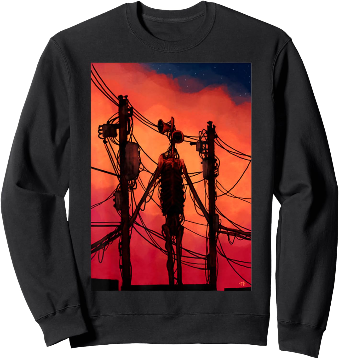 Funny Dabbing Siren Head Vintage Meme Character Kids Gifts Sweatshirt - Sweatshirt | Black