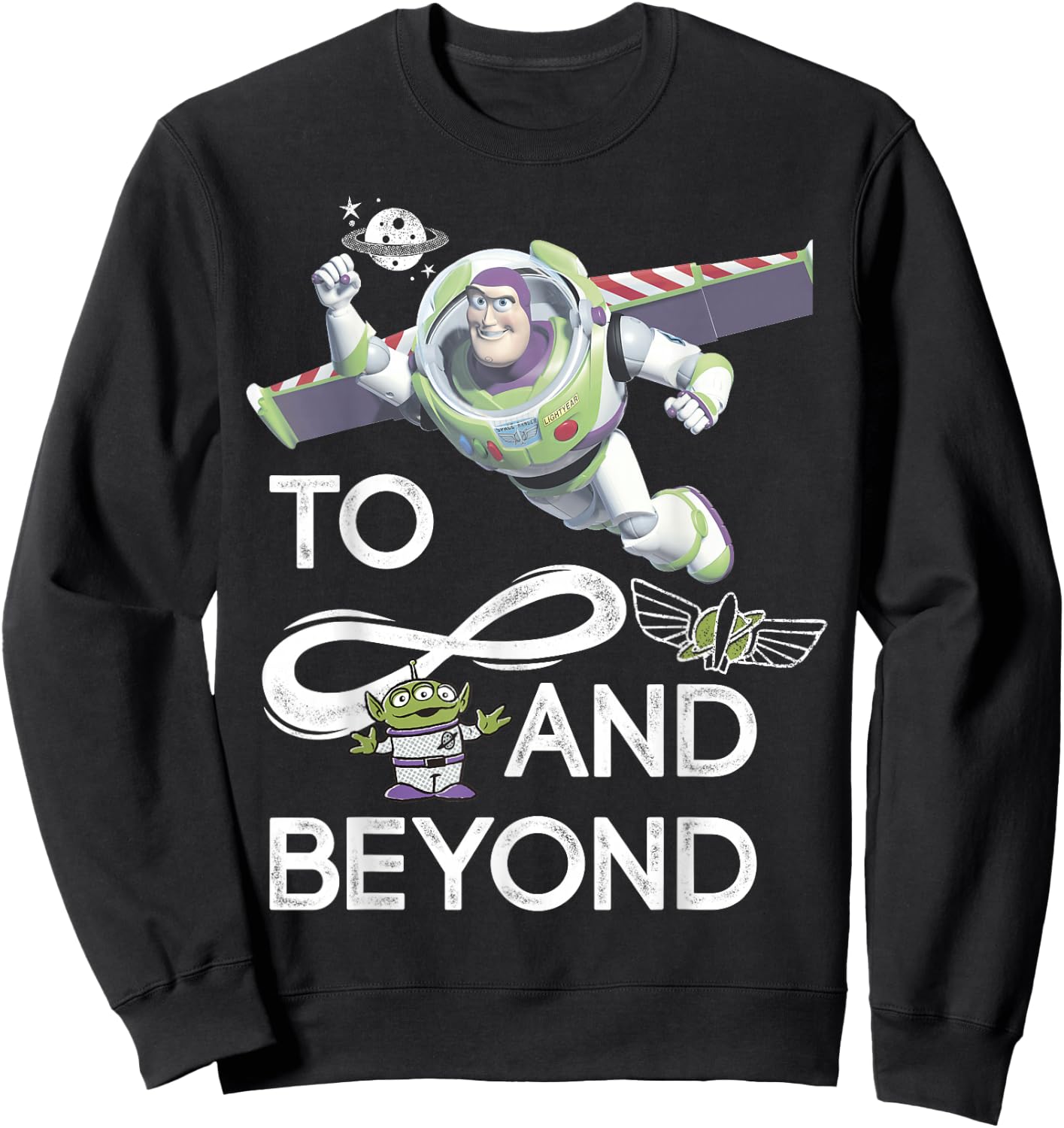 Disney Pixar Toy Story Buzz & Alien To Infinity And Beyond Sweatshirt - Sweatshirt | Black