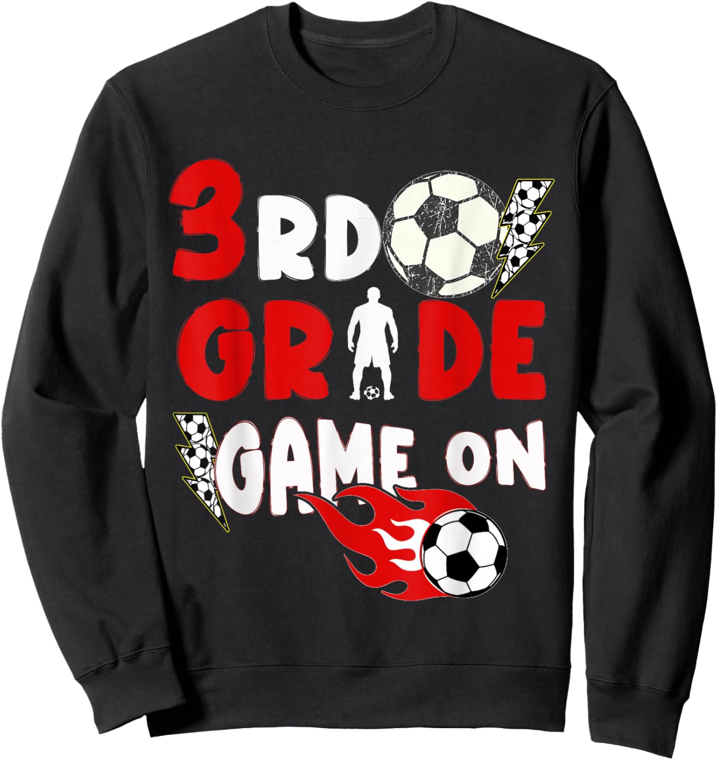3rd Grade Game On Funny Soccer First Day of School Boys Sweatshirt - Sweatshirt | Black