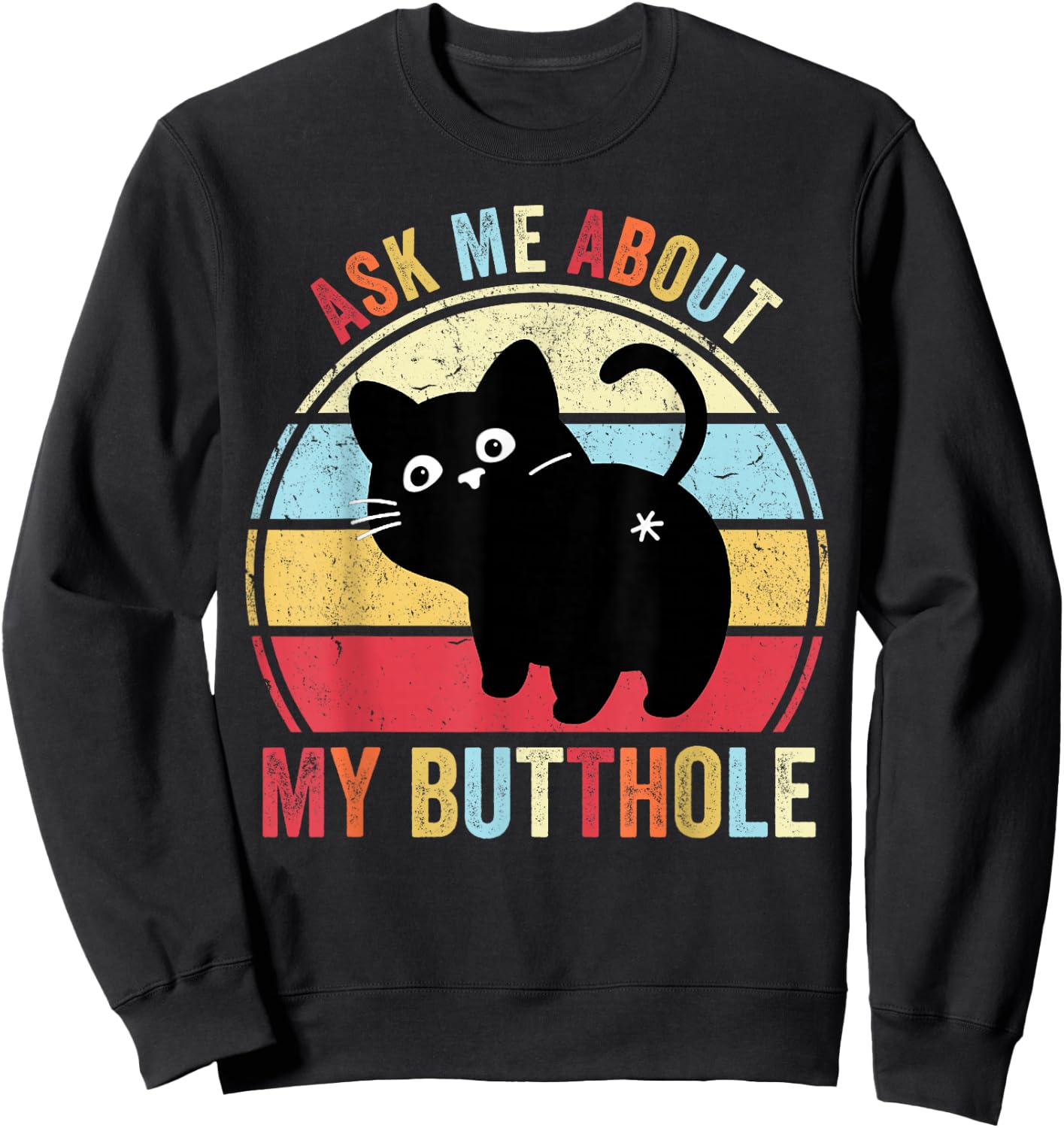 Meowlicious Black Cat - , Adult, Cat Lovers, Small, , Short Sleeve Sweatshirt - Sweatshirt | Black