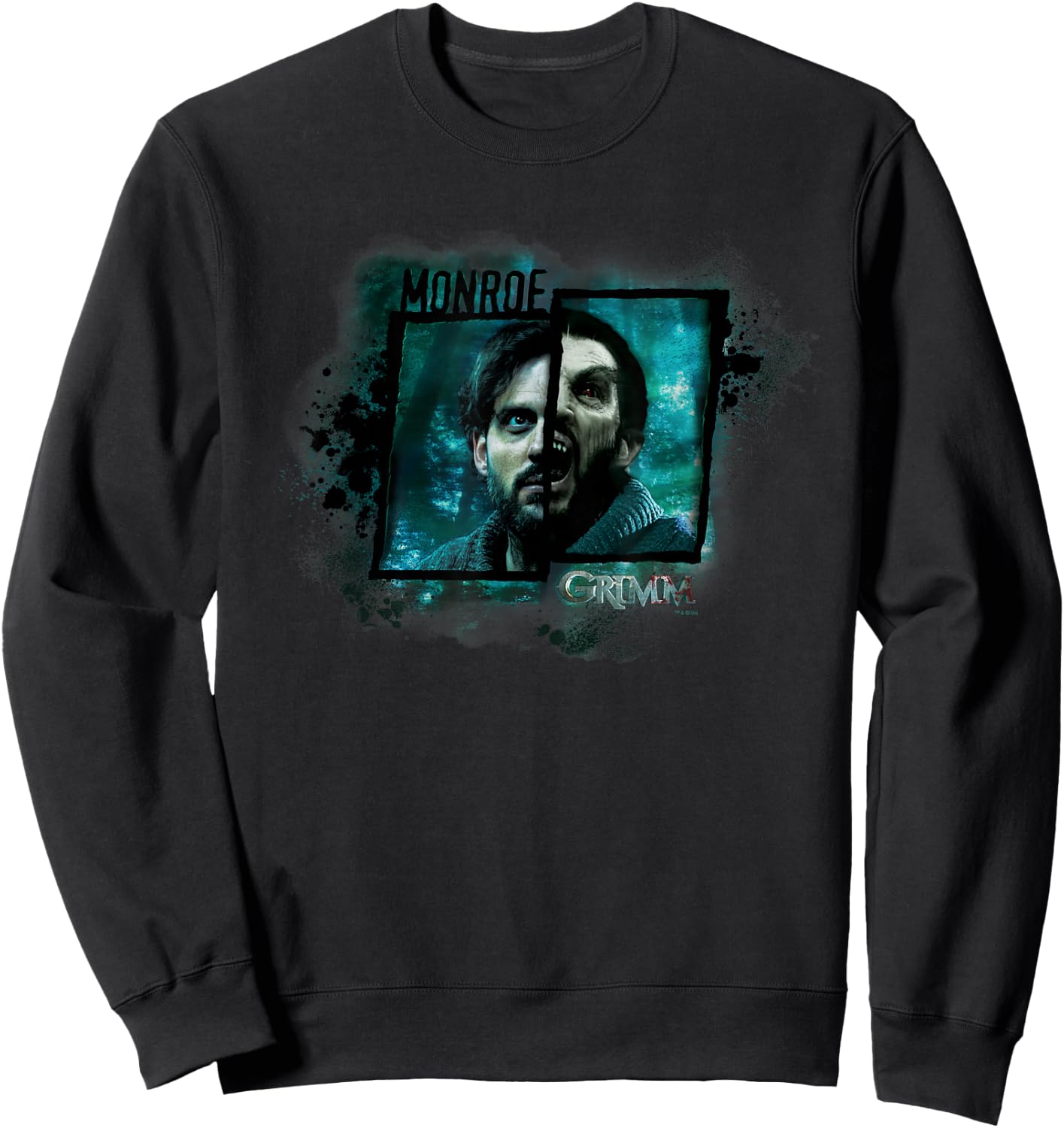 NBC Grimm Monroe Wesen - Black, -Adults, Small, , Short Sleeve, Modern, Casual, Movie, Halloween, Christmas Sweatshirt - Sweatshirt | Black