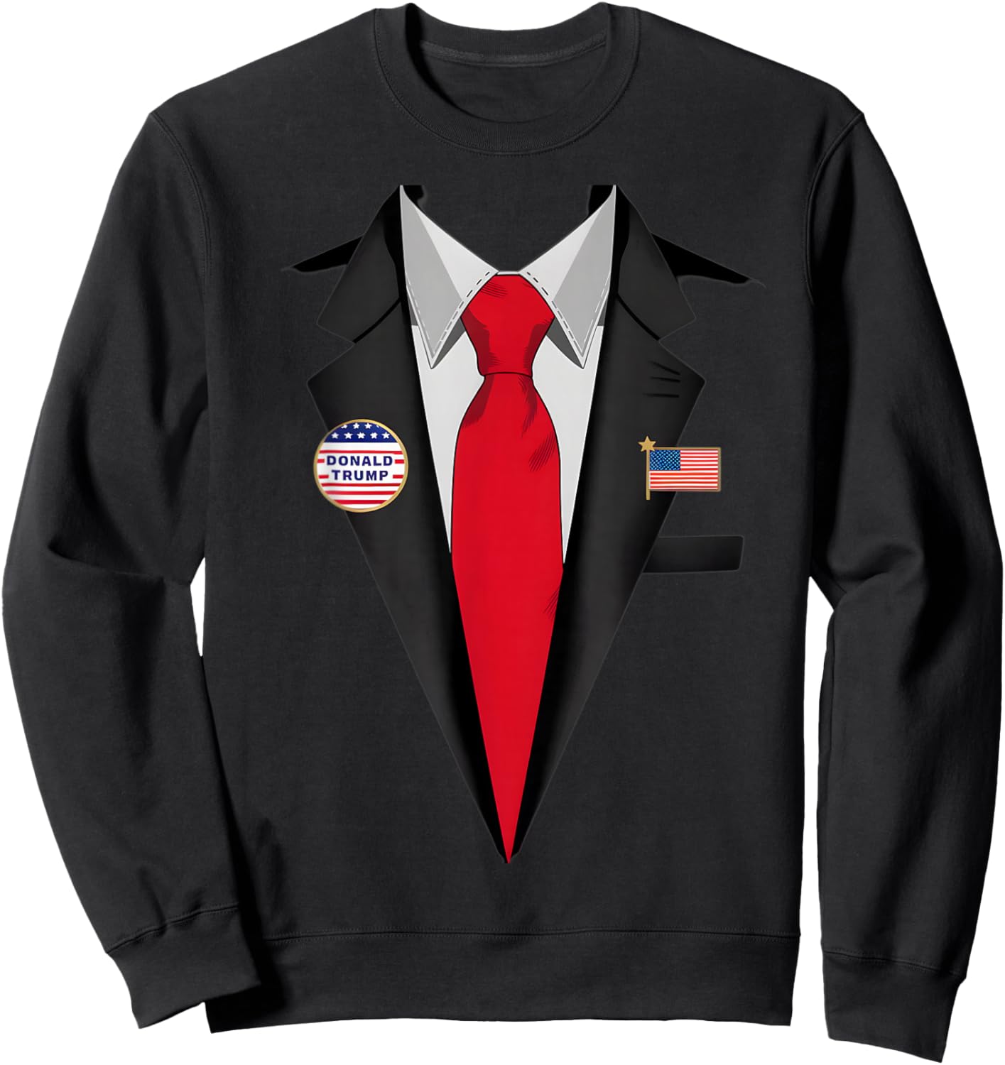 Donald Trump Suit and Tie Halloween Costume Sweatshirt - Sweatshirt | Black