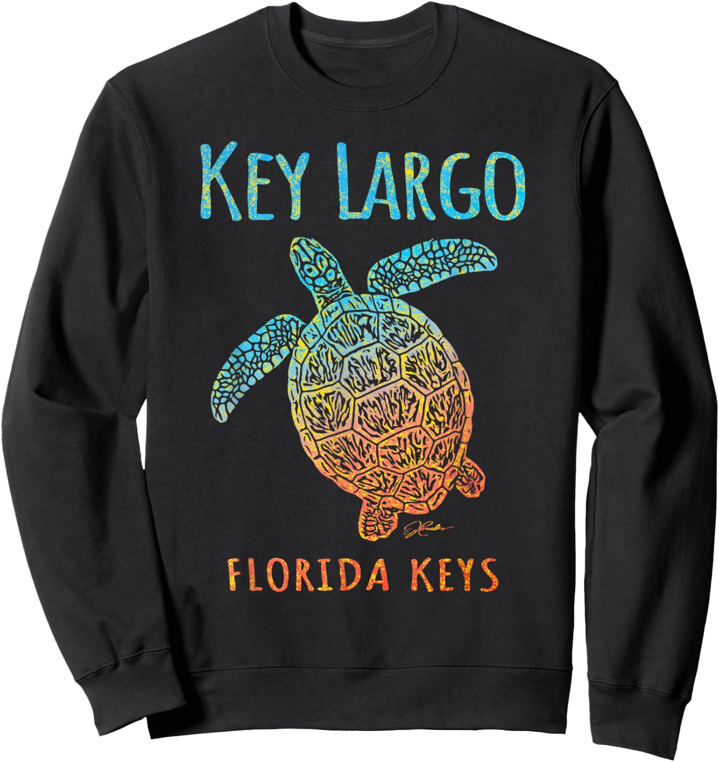 JCombs: Key Largo, FL, Sea Turtle, Beach Sweatshirt - Sweatshirt | Black