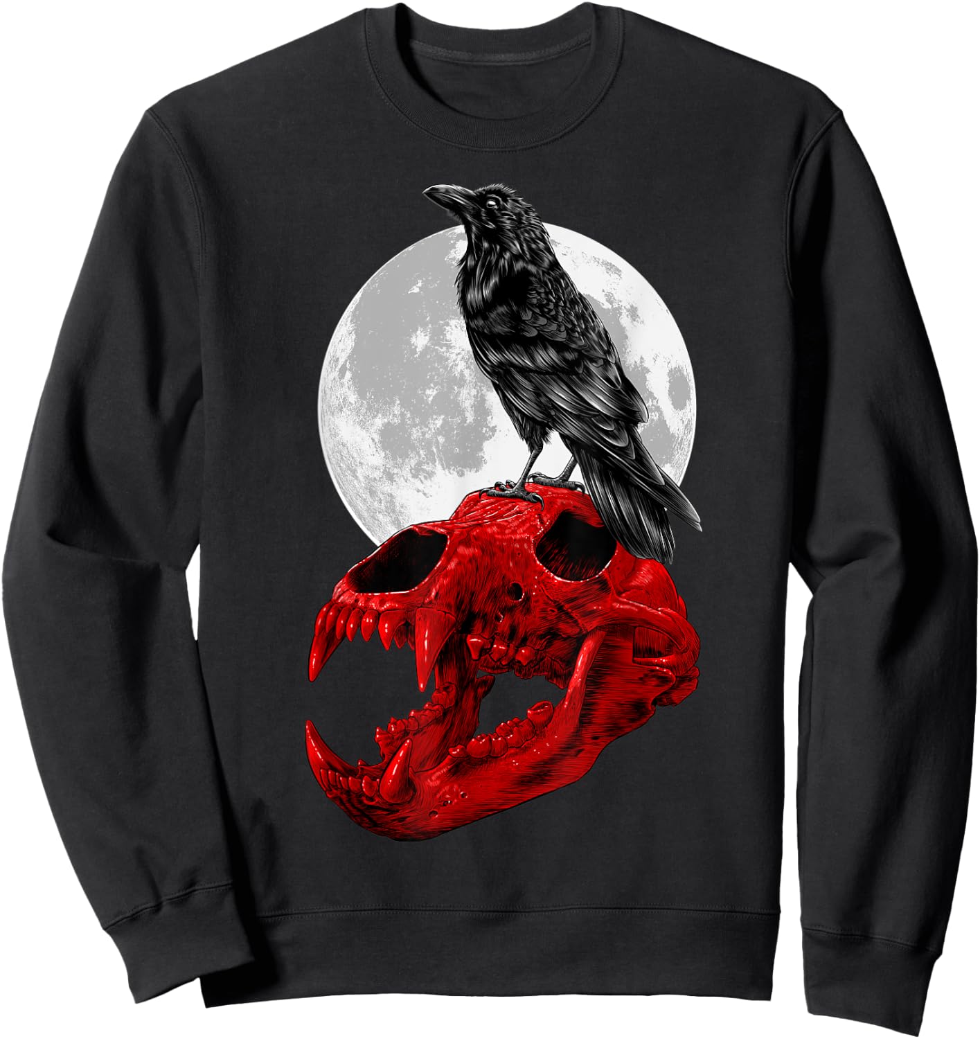 Raven skull Sweatshirt - Sweatshirt | Black