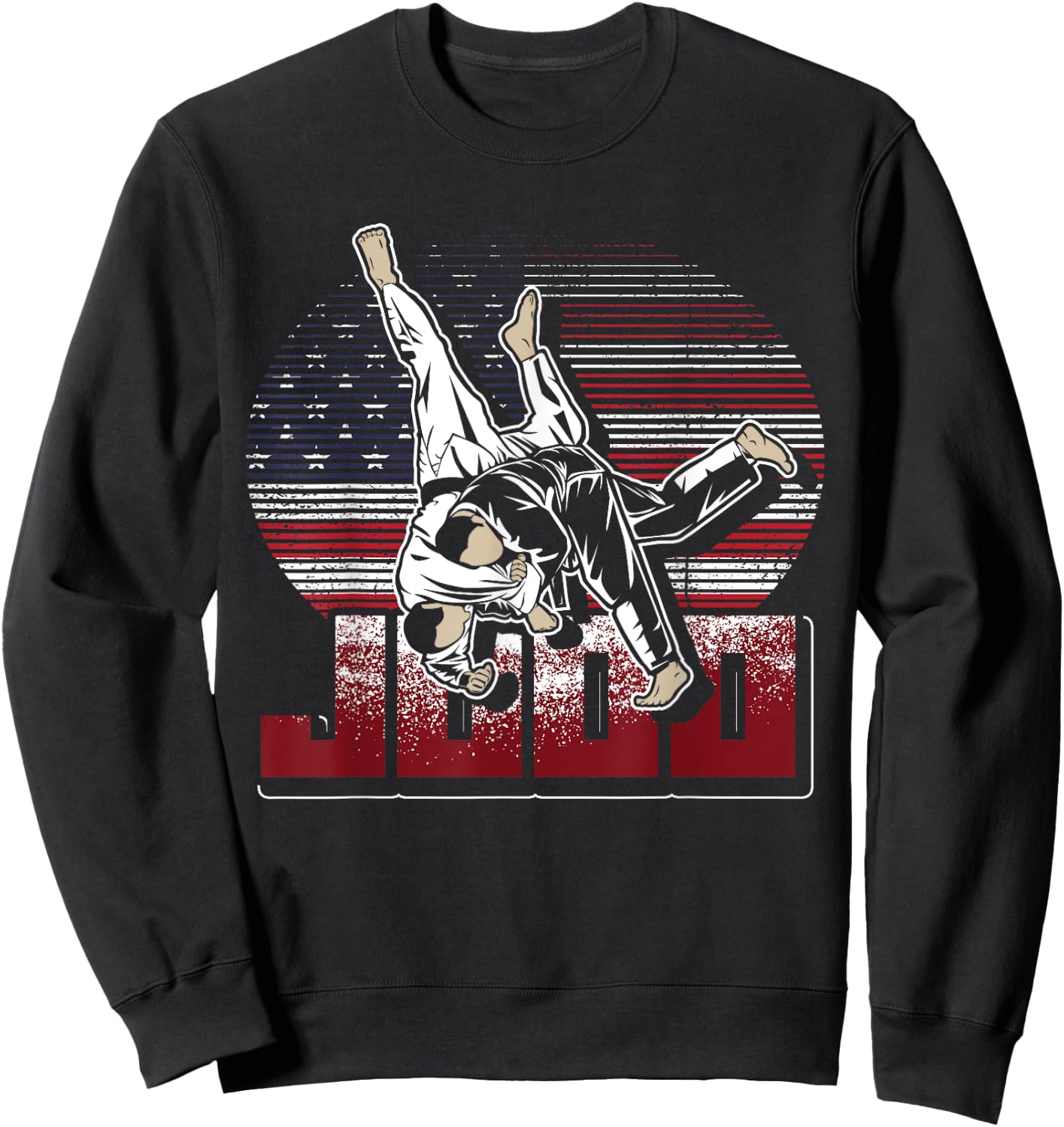 Martial Artist Gift Patriotic American Judoka USA Flag Judo Women Kids Men Sweatshirt - Sweatshirt | Black