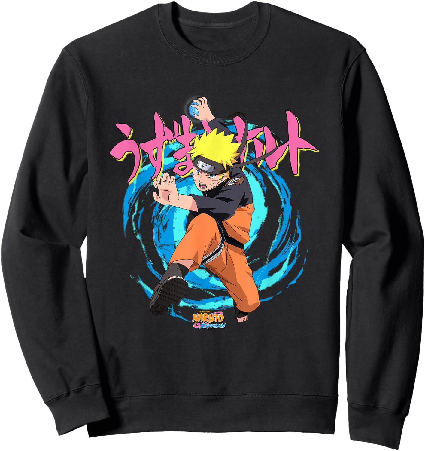 Naruto Shippuden Rasengan Jutsu Swirls Anime Sweatshirt - Sweatshirt | Black