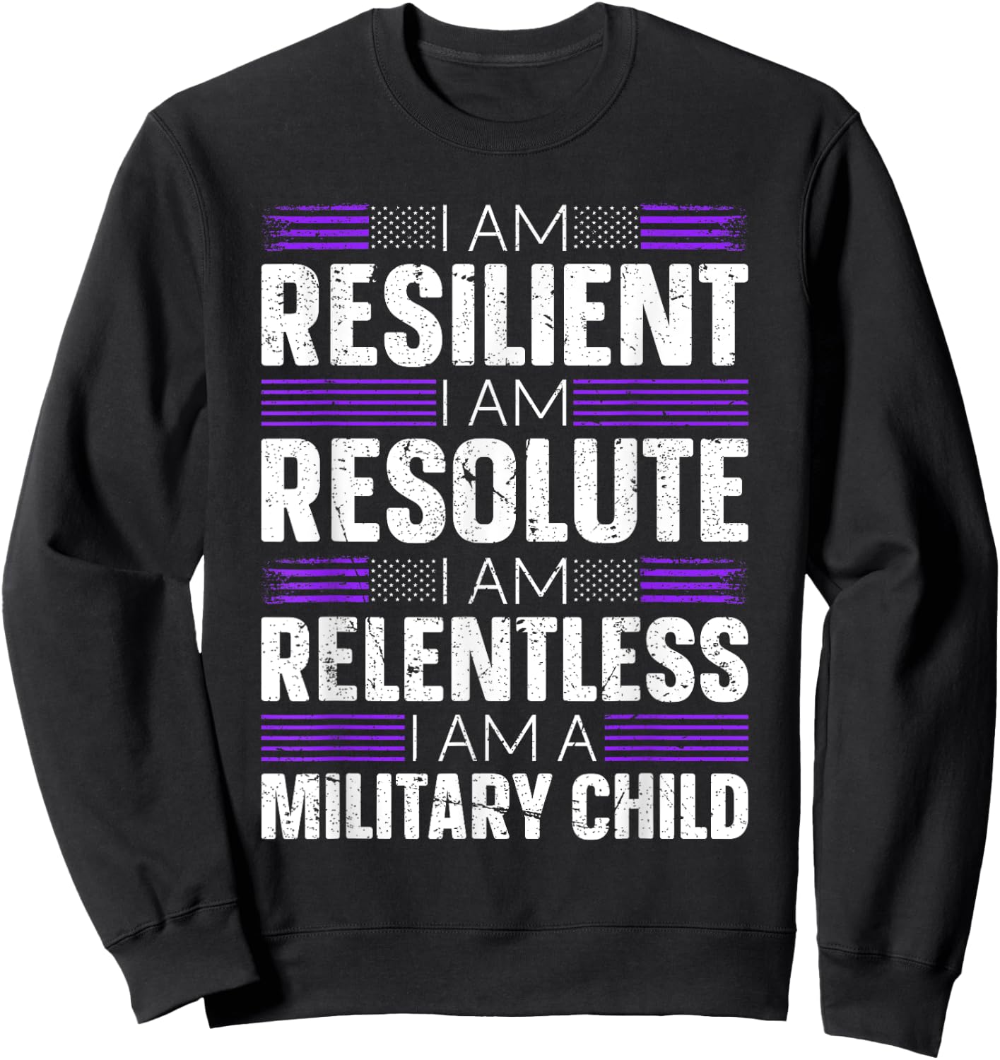 Purple Up I Am A Military Child Sweatshirt - Sweatshirt | Black