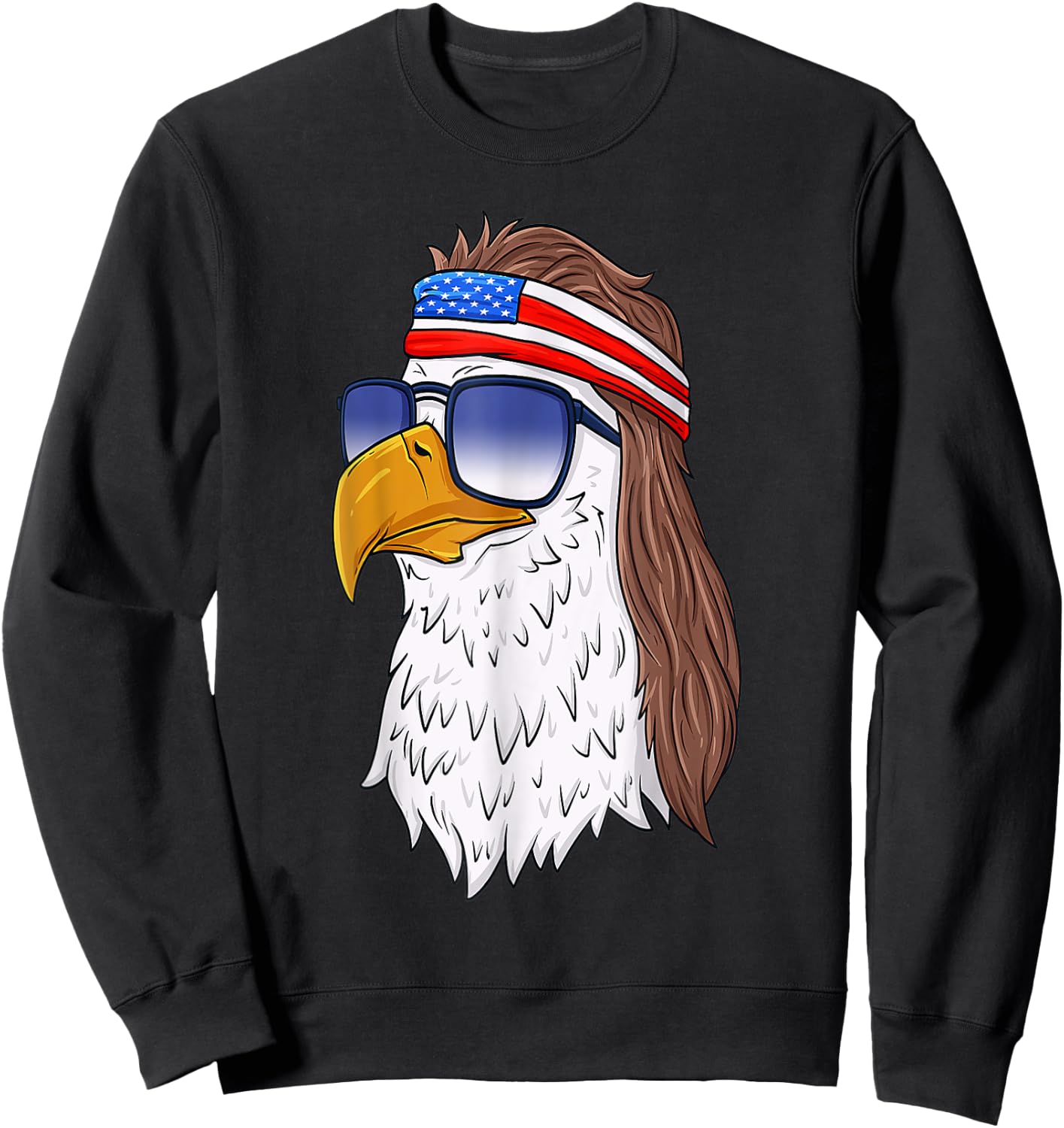 Funny Shirt American Bald Eagle Mullet 4th Of July Men Sweatshirt - Sweatshirt | Black