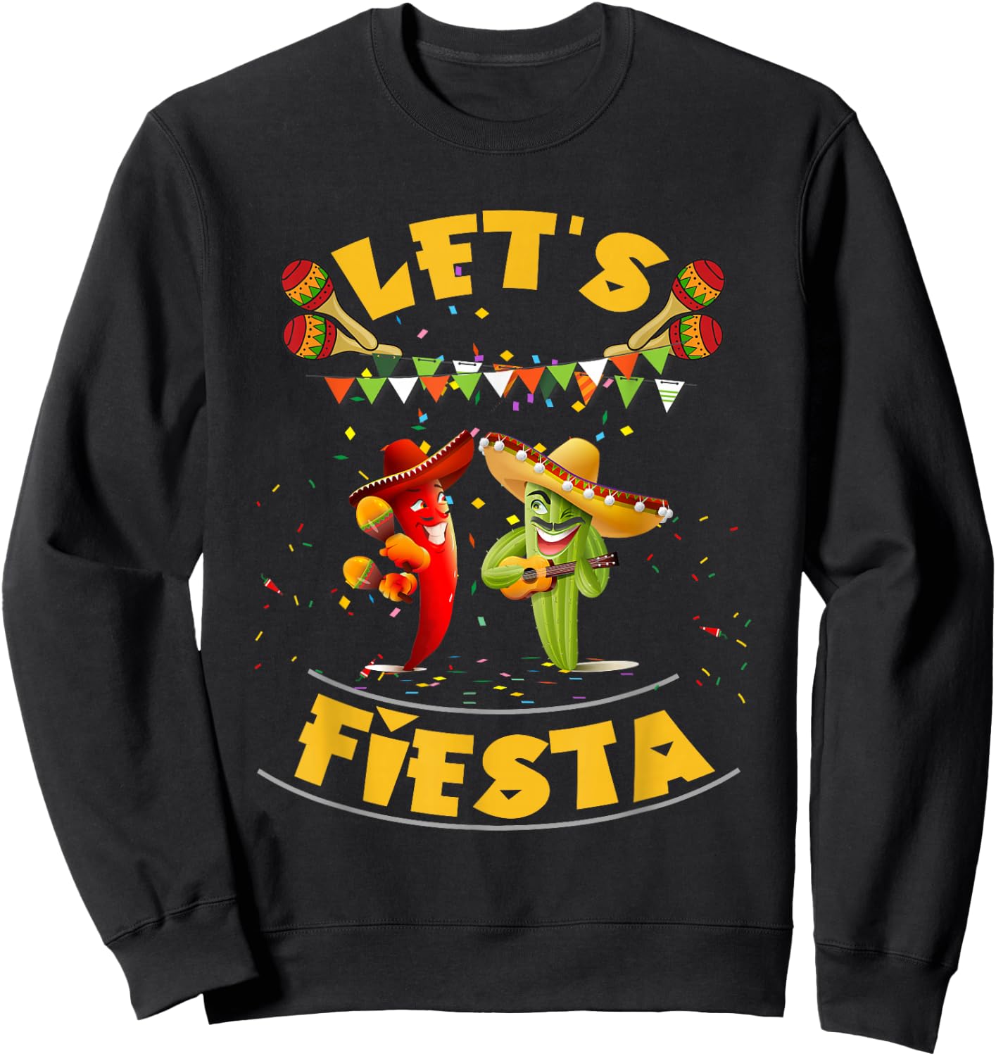 Funny Let's Fiesta Cinco De Mayo Men Women Kids Party Day Sweatshirt - Sweatshirt | Black