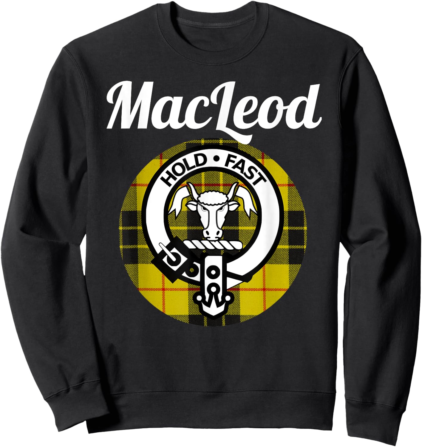 MacLeod Clan Scottish Name Coat Of Arms Tartan Sweatshirt - Sweatshirt | Black