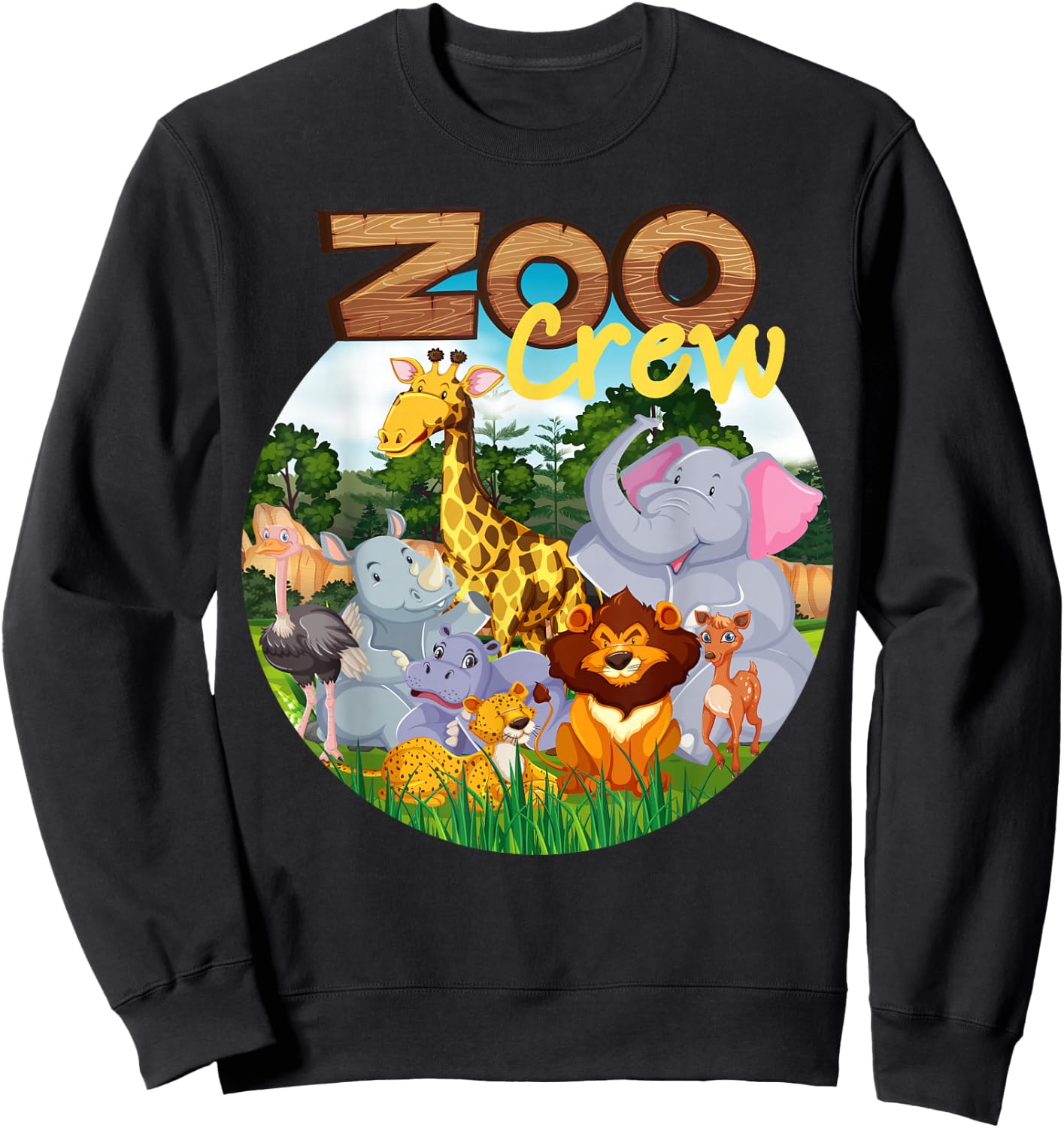 Zoo Crew Cute Zoo Group - Family Trip for Kids or Adults Sweatshirt - Sweatshirt | Black