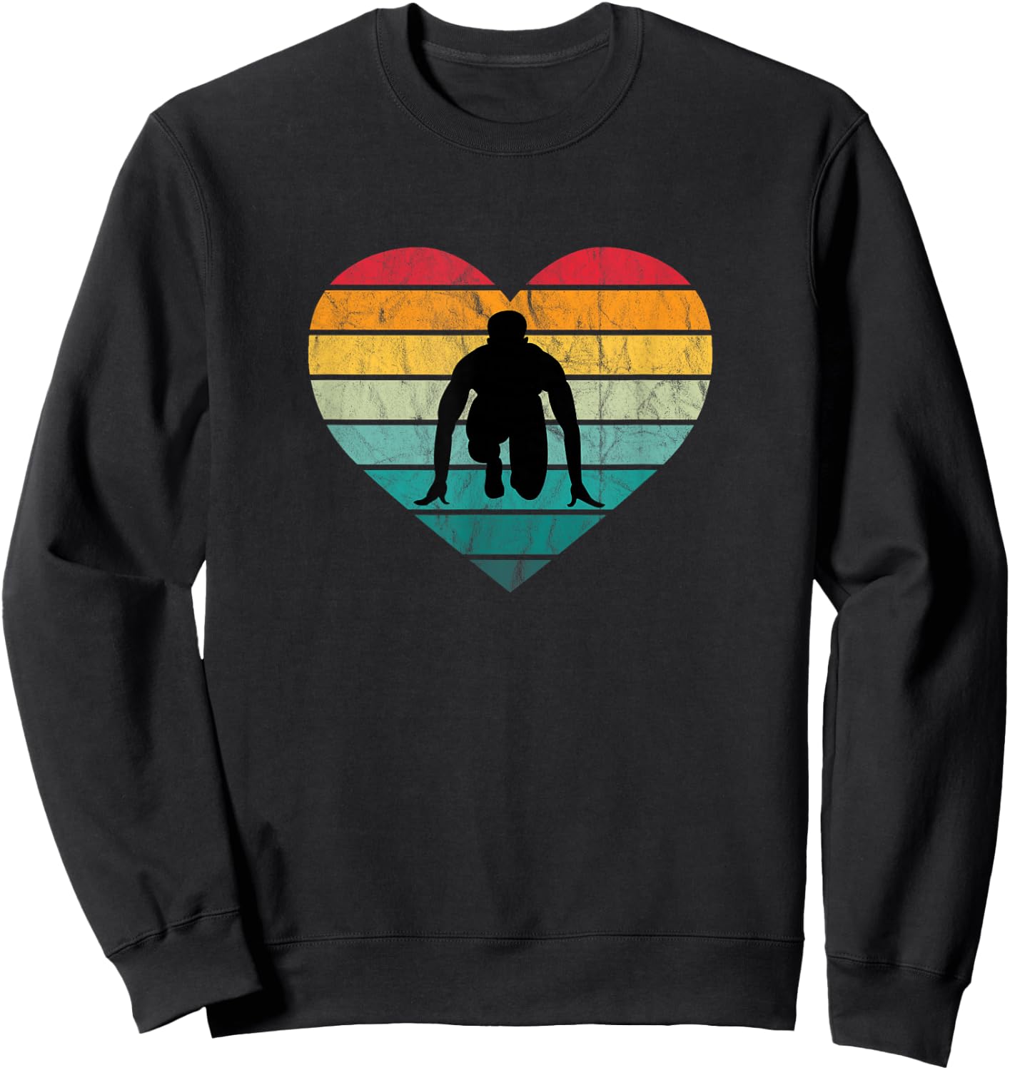 Sprinter in Start Block Sport Race I Love Athletics Sweatshirt - Sweatshirt | Black