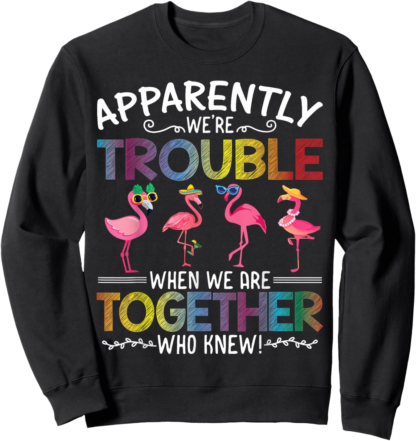 Apparently We're Trouble When We are Together Who Knew Funny Sweatshirt - Sweatshirt | Black
