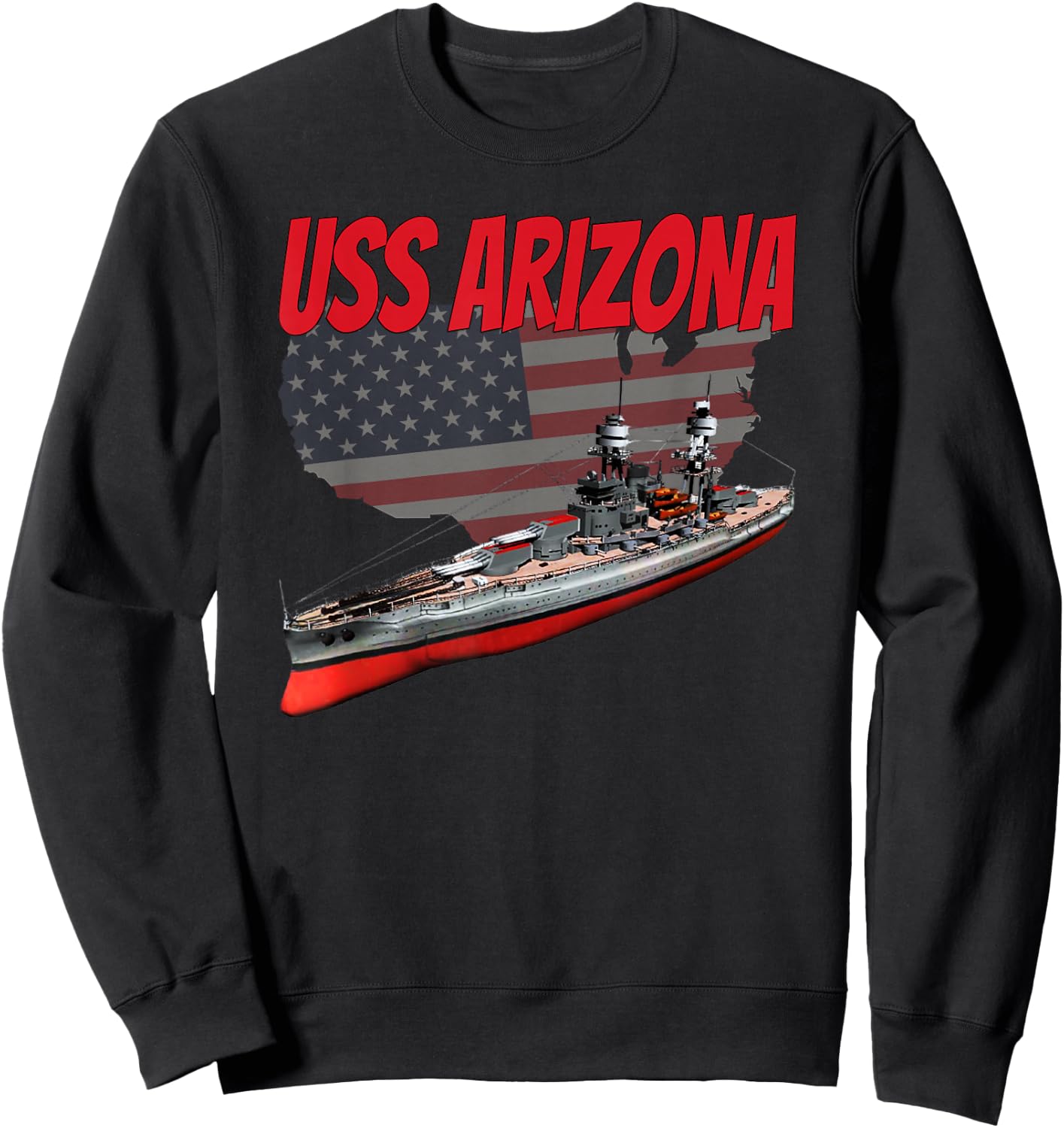 WW2 Battleship USS Arizona BB-39 World War 2 Ship Model Boys Sweatshirt - Sweatshirt | Black