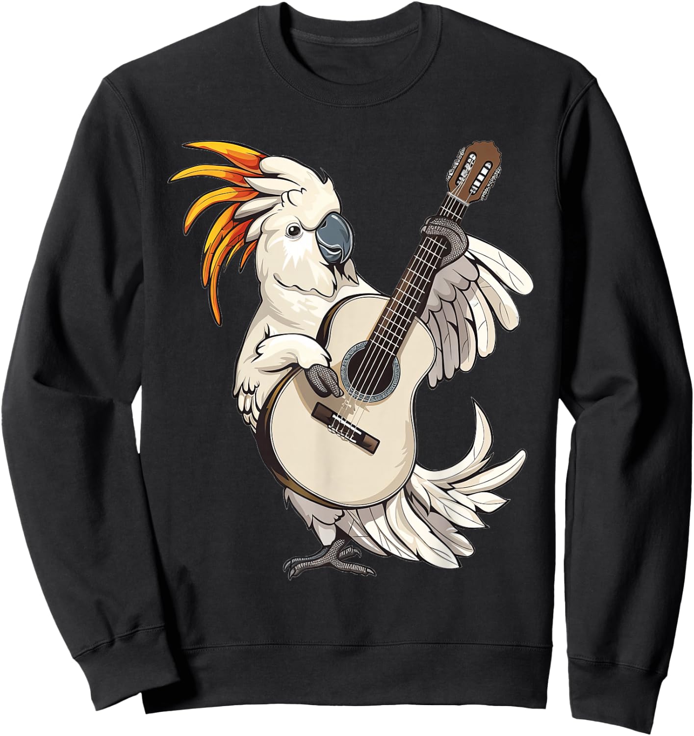 Umbrella Cockatoo Playing The Guitar Sweatshirt - Sweatshirt | Black