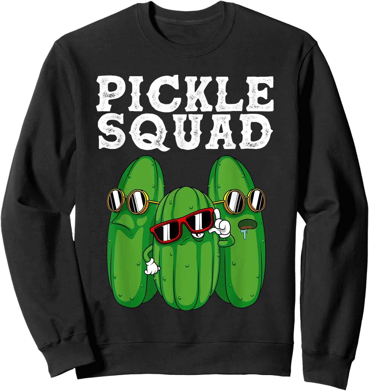 Funny Pickle Squad Novelty Gift Men Kids Big Dill Gang Lover Sweatshirt - Sweatshirt | Black