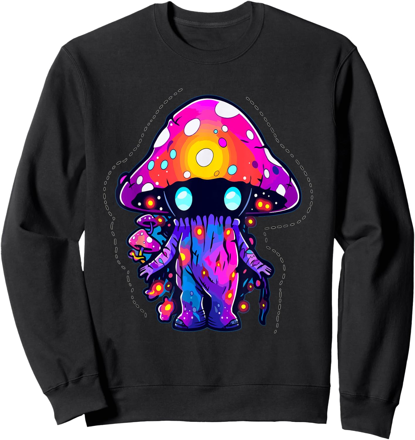 EDM Festival Trippy Art Mushroom Psychedelic Rave Sweatshirt - Sweatshirt | Black