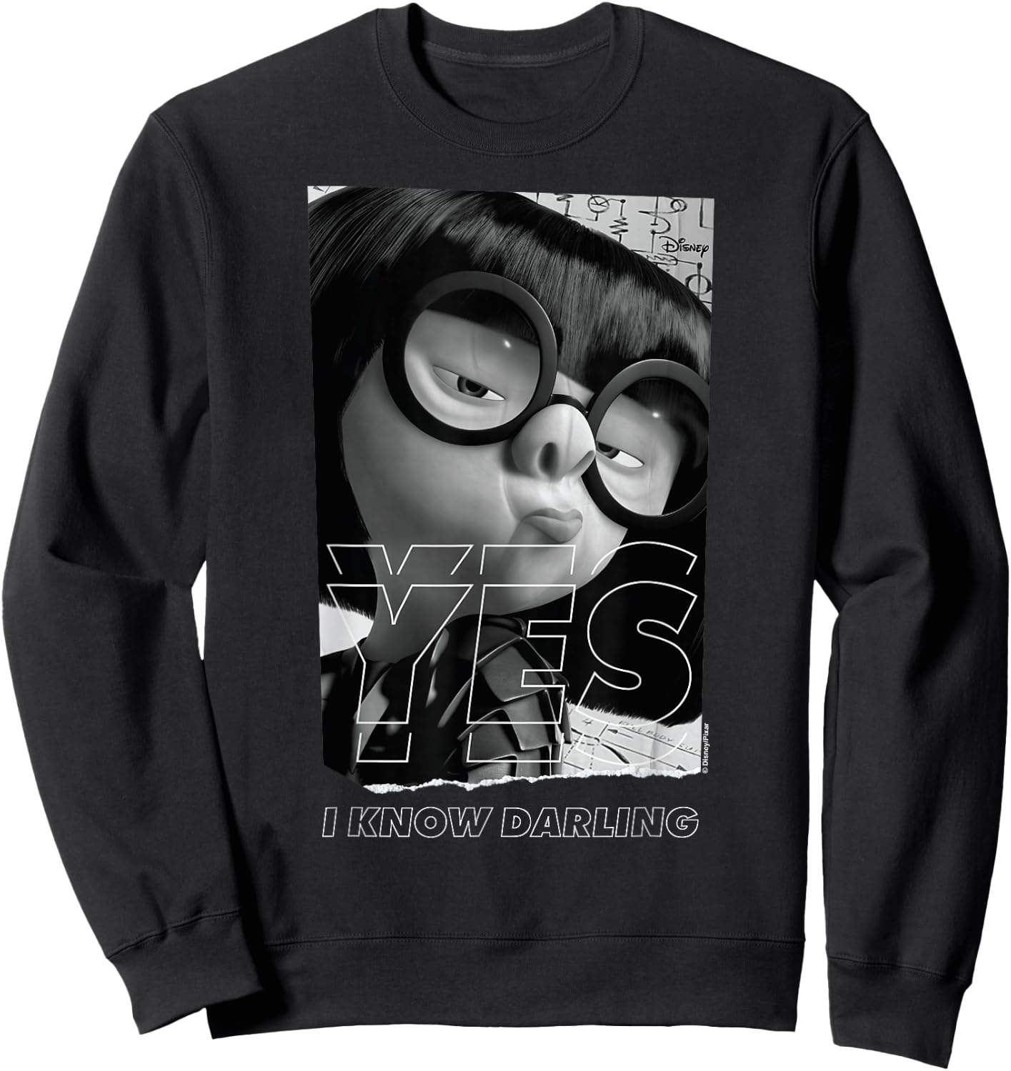 The Incredibles - Edna Yes Darling Sweatshirt - Sweatshirt | Black
