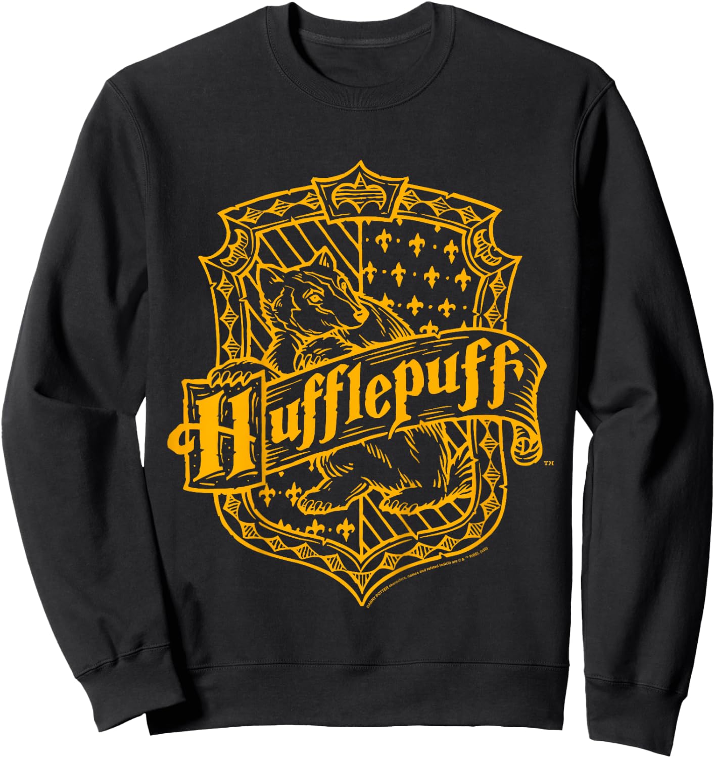 Kids Harry Potter Hufflepuff Detailed Crest Sweatshirt - Sweatshirt | Black