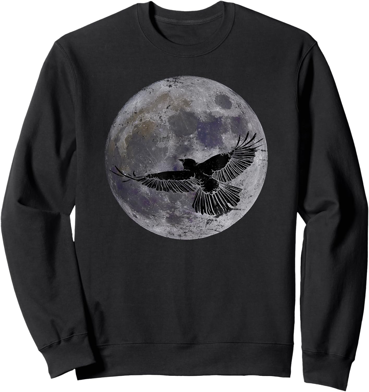 Moon Crow Gift Halloween Night Scary Bird Raven Sweatshirt - Sweatshirt | Black