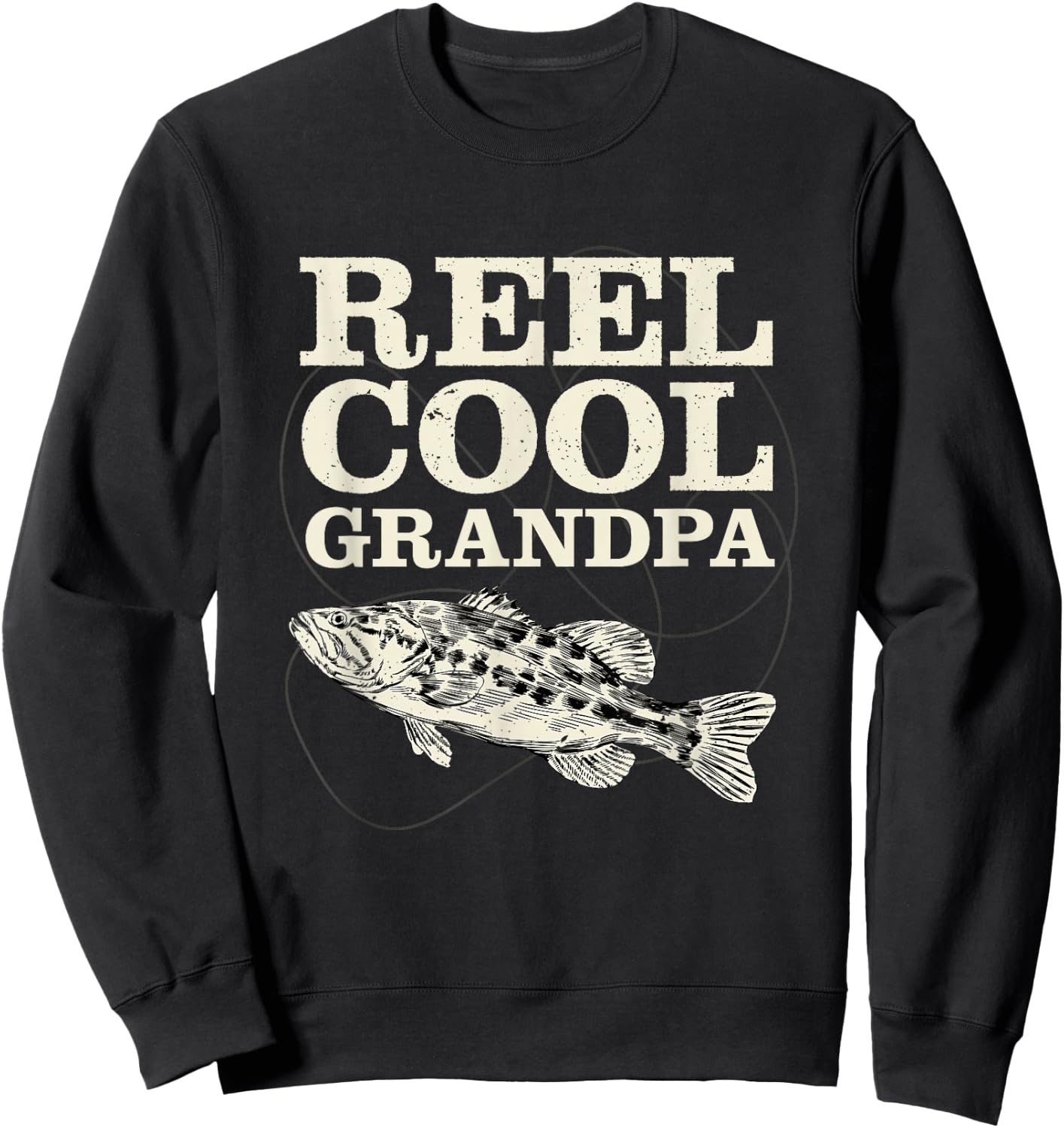 Reel Cool Grandpa Fishing Fathers Day Sweatshirt - Sweatshirt | Black