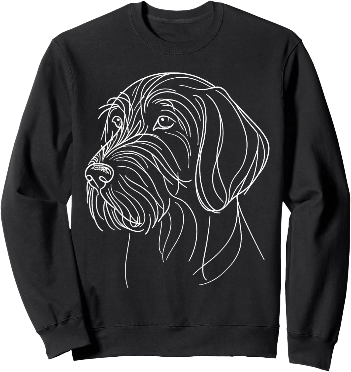 Laroli Aesthetic Art Line Art German Wirehaired Pointer , Small, Black Sweatshirt - Sweatshirt | Black