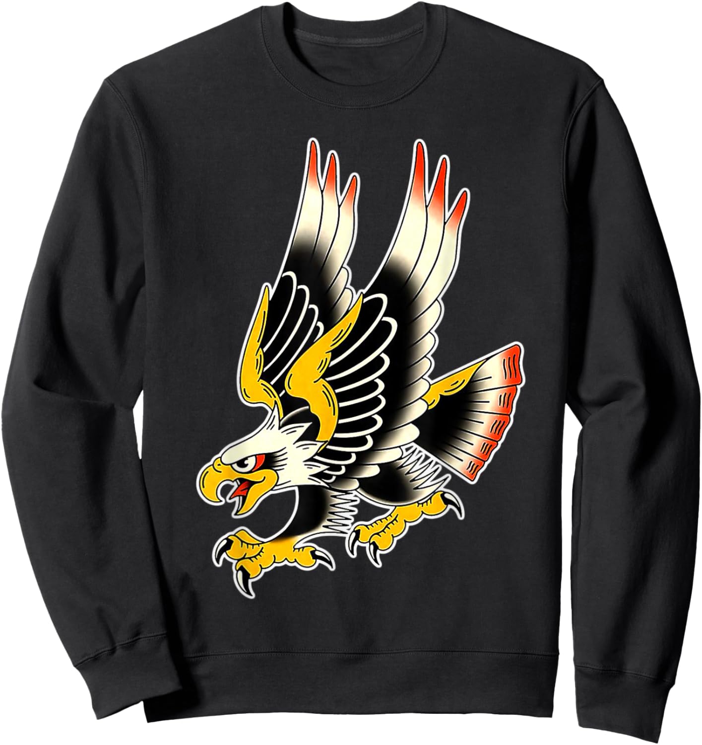 Bald Eagle Traditional Tattoo Flash Sweatshirt - Sweatshirt | Black