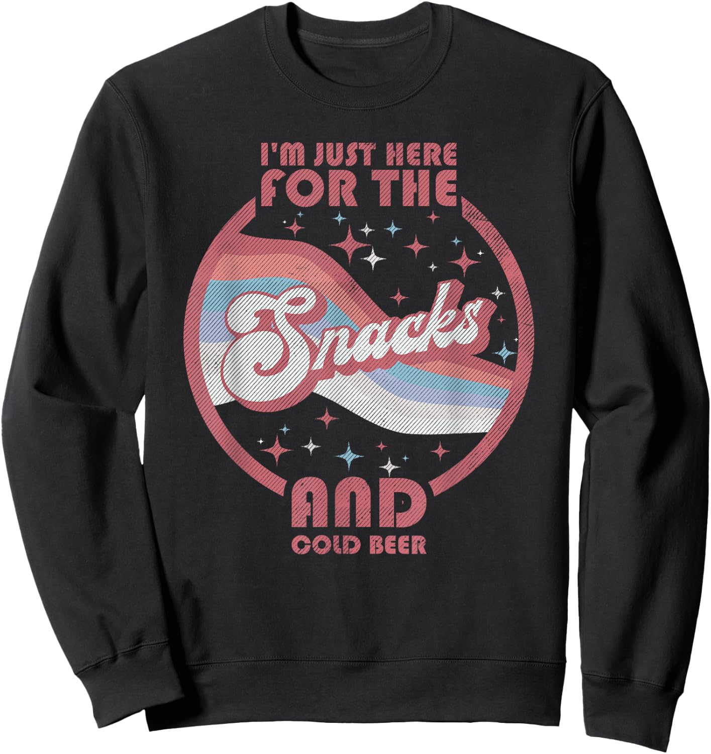 I'm Just Here For The Snacks Cold Beer Fantasy Football Meme Sweatshirt - Sweatshirt | Black