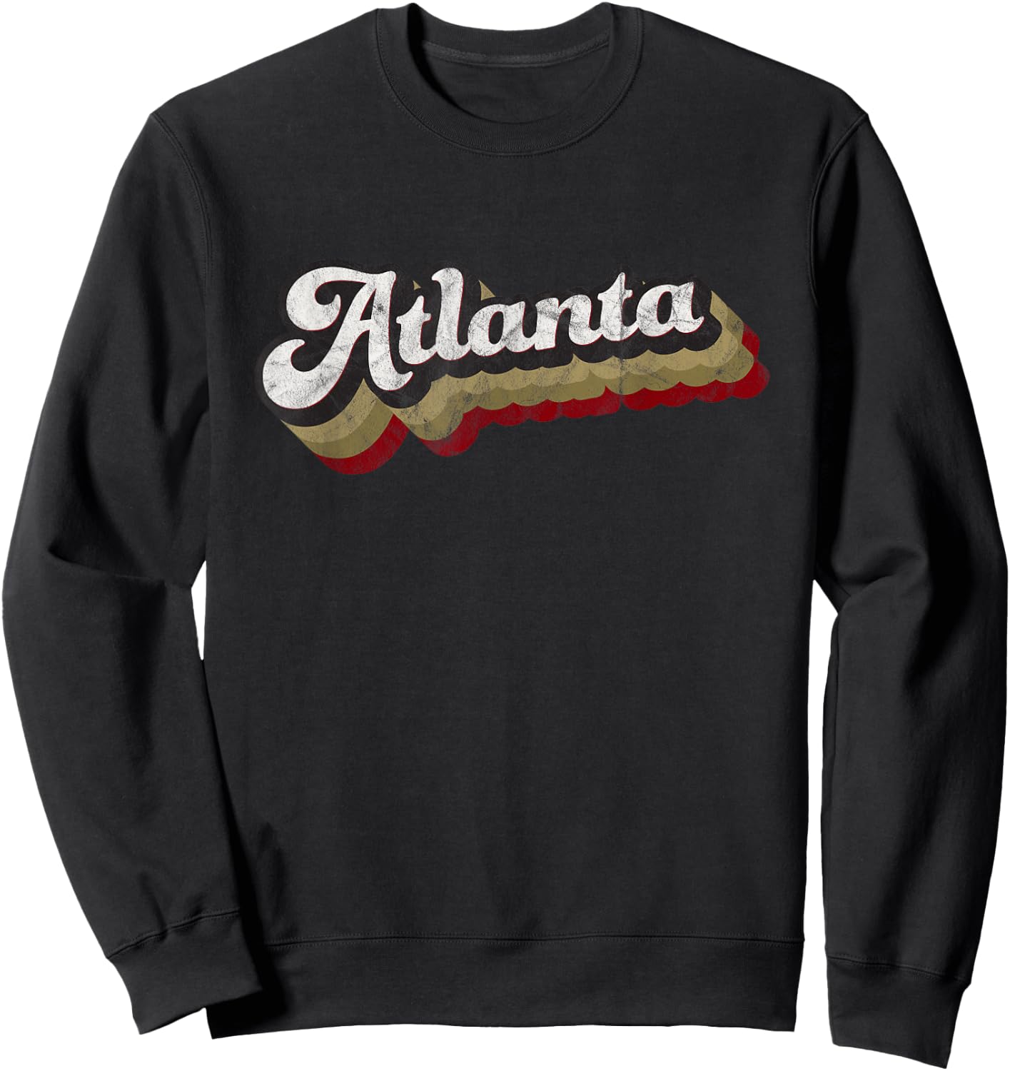 Atlanta Soccer Distressed Retro Baseball Script 404 United Sweatshirt - Sweatshirt | Black