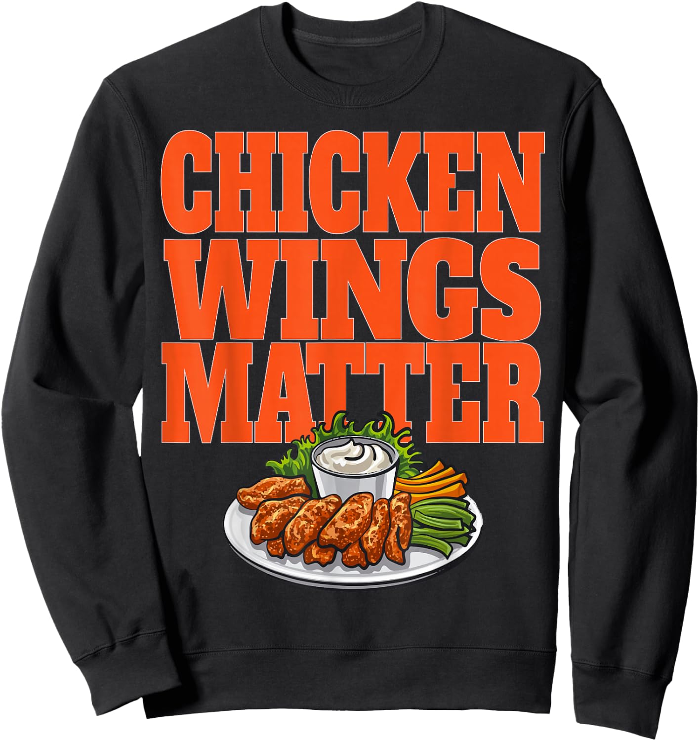 Anti Cuomo Chicken Wings Matter Buffalo Wings Football Sweatshirt - Sweatshirt | Black