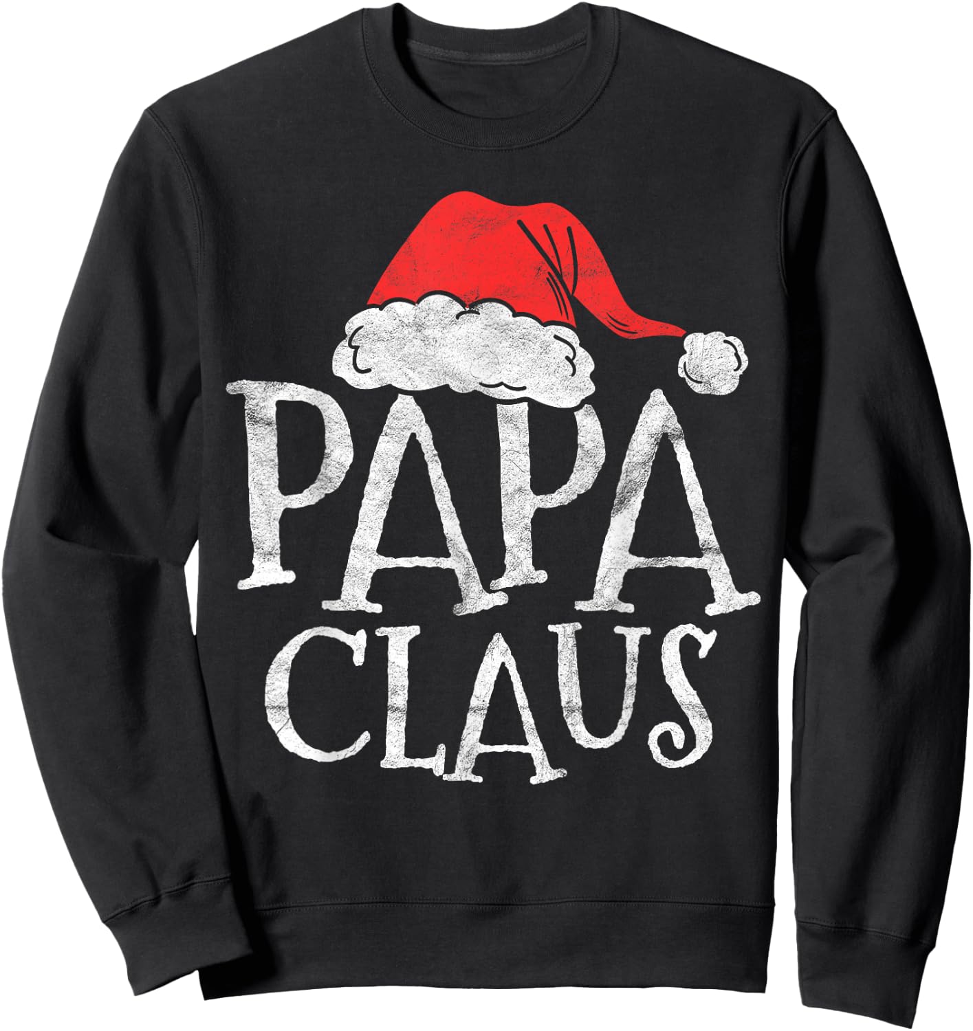 Retro Papa Claus Gift Funny Christmas Santa Costume Father Sweatshirt - Sweatshirt | Black