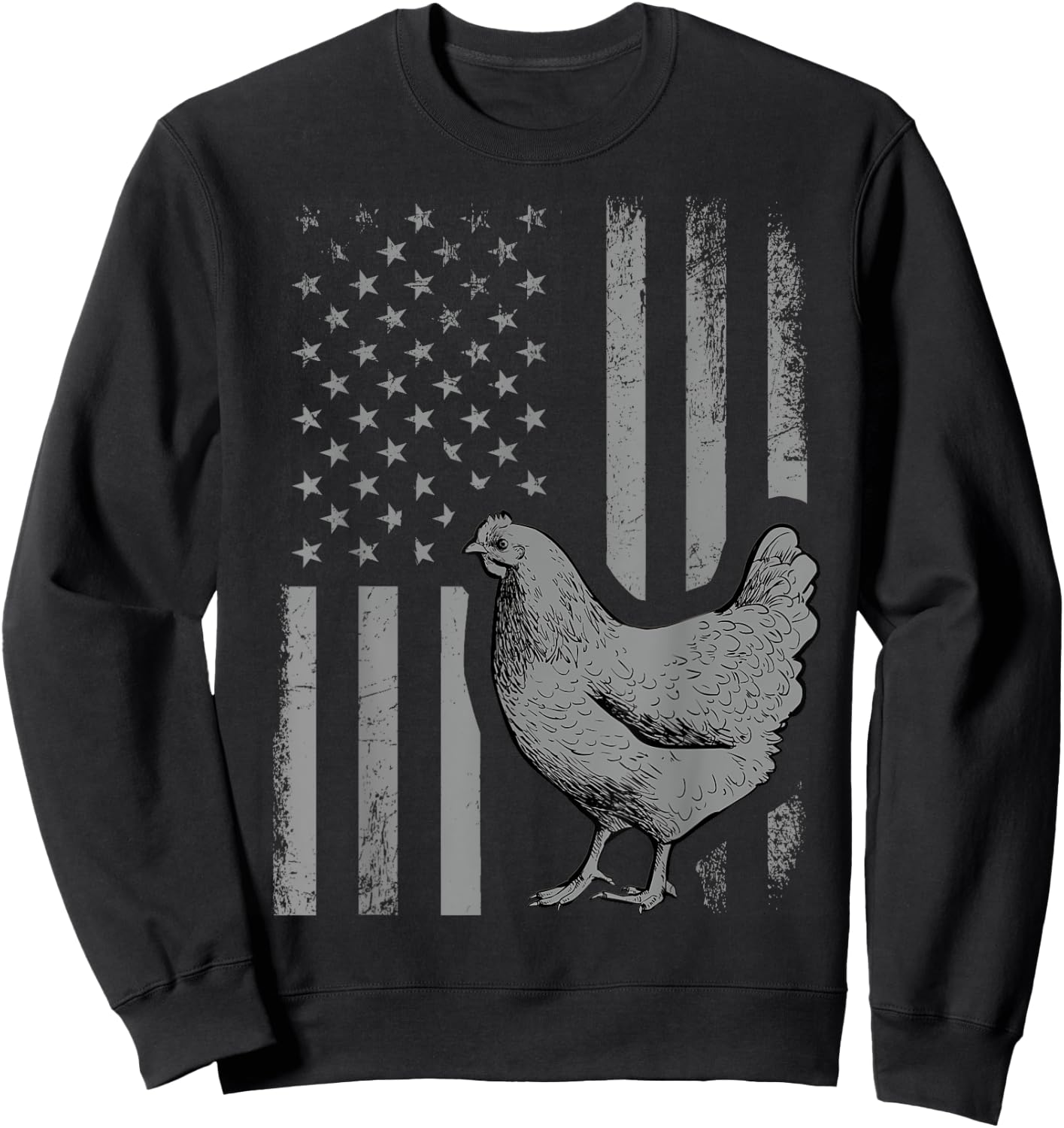 American Flag Chicken Lover Gift Patriotic Flag Gift Men Sweatshirt - Sweatshirt | Black