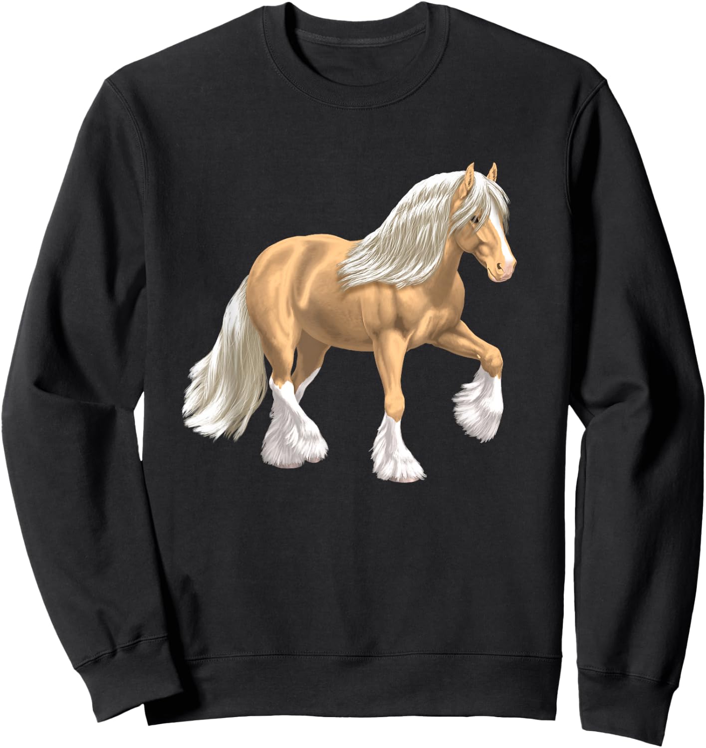 Pretty Palomino isabell white Gypsy Cob Tinker horse Sweatshirt - Sweatshirt | Black