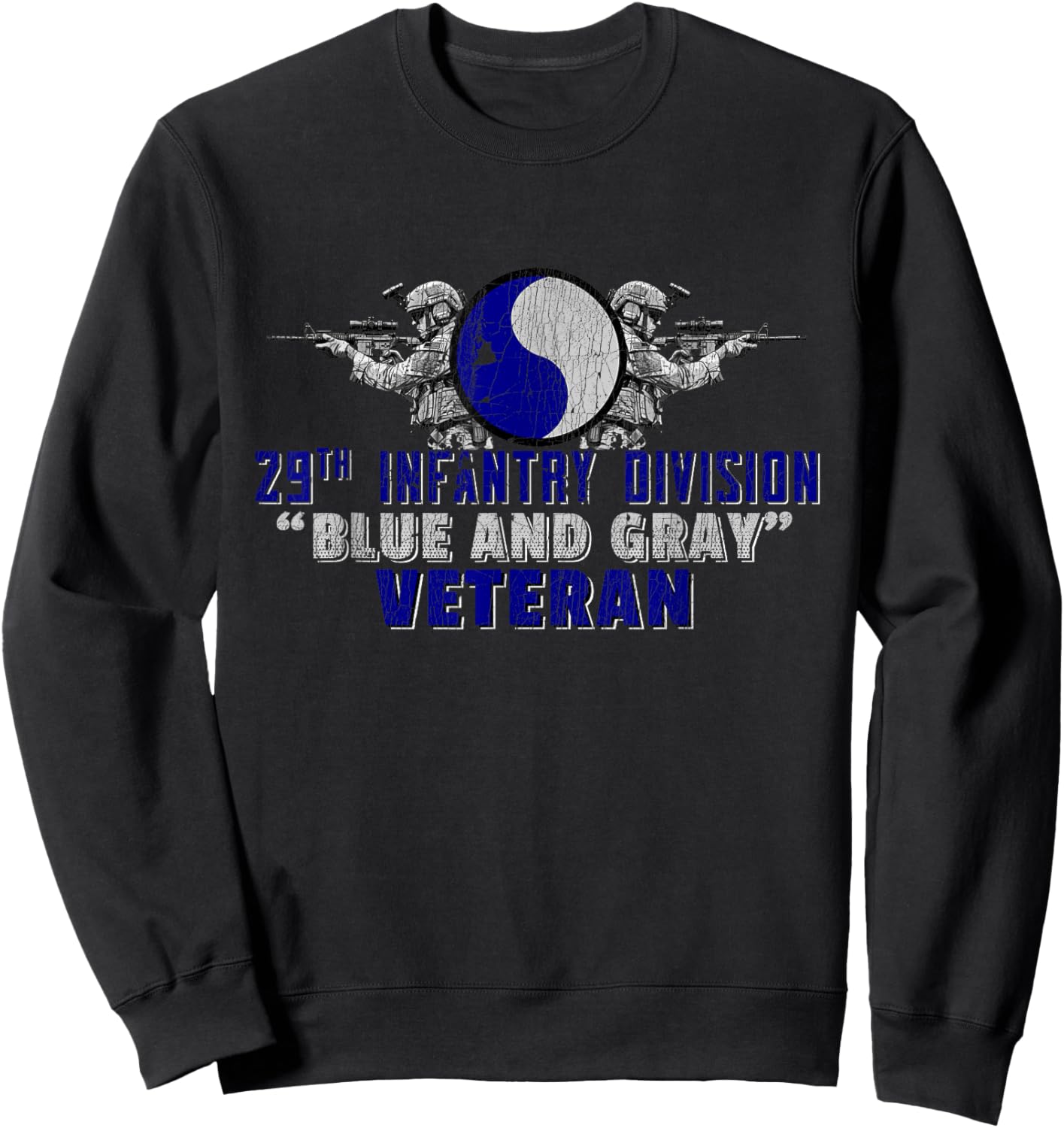 29th Infantry Division 29th ID Blue and Gray Division Gifts Sweatshirt - Sweatshirt | Black
