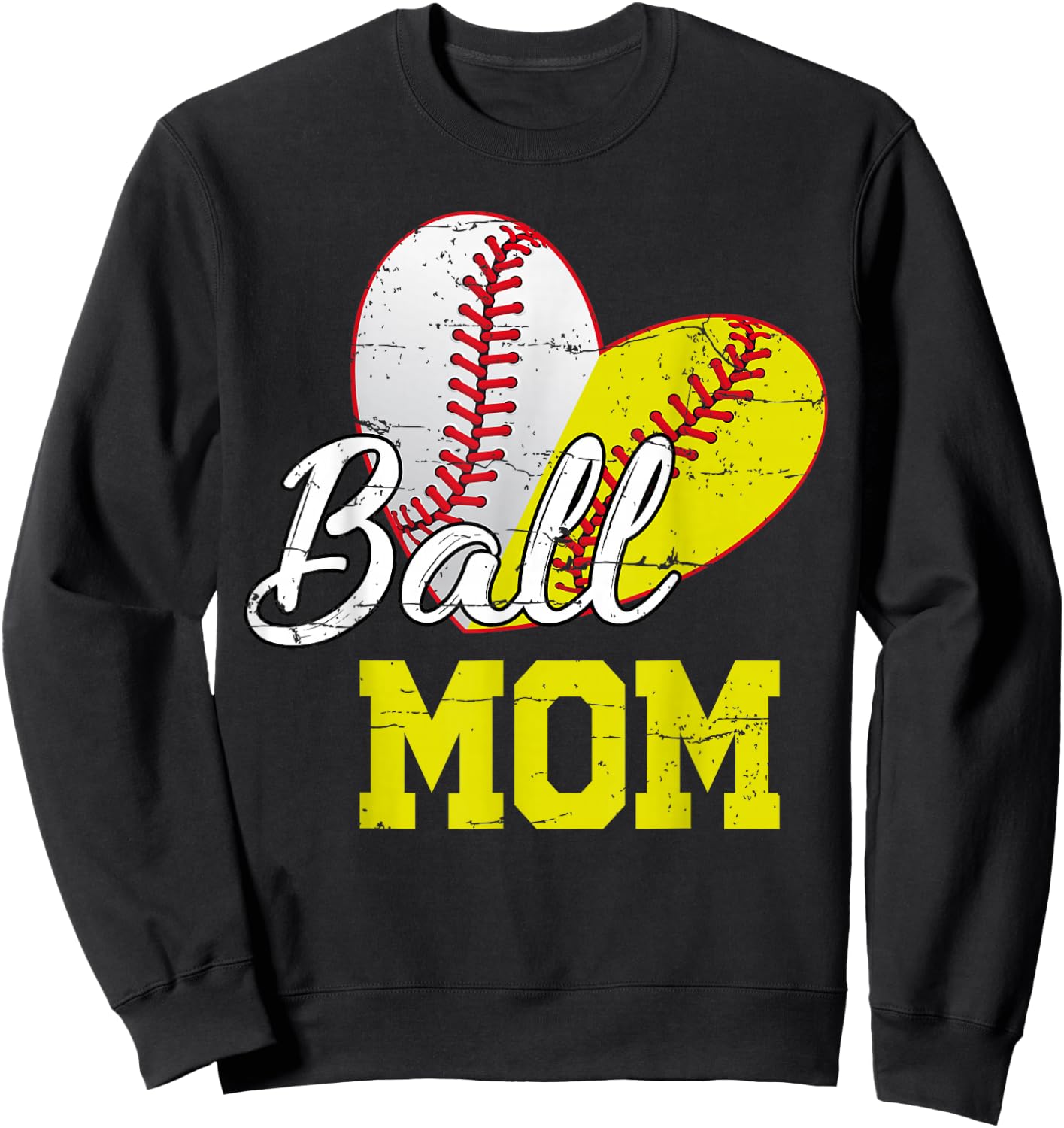 Funny Ball Mom Softball Baseball Gifts Mothers Day Sweatshirt - Sweatshirt | Black