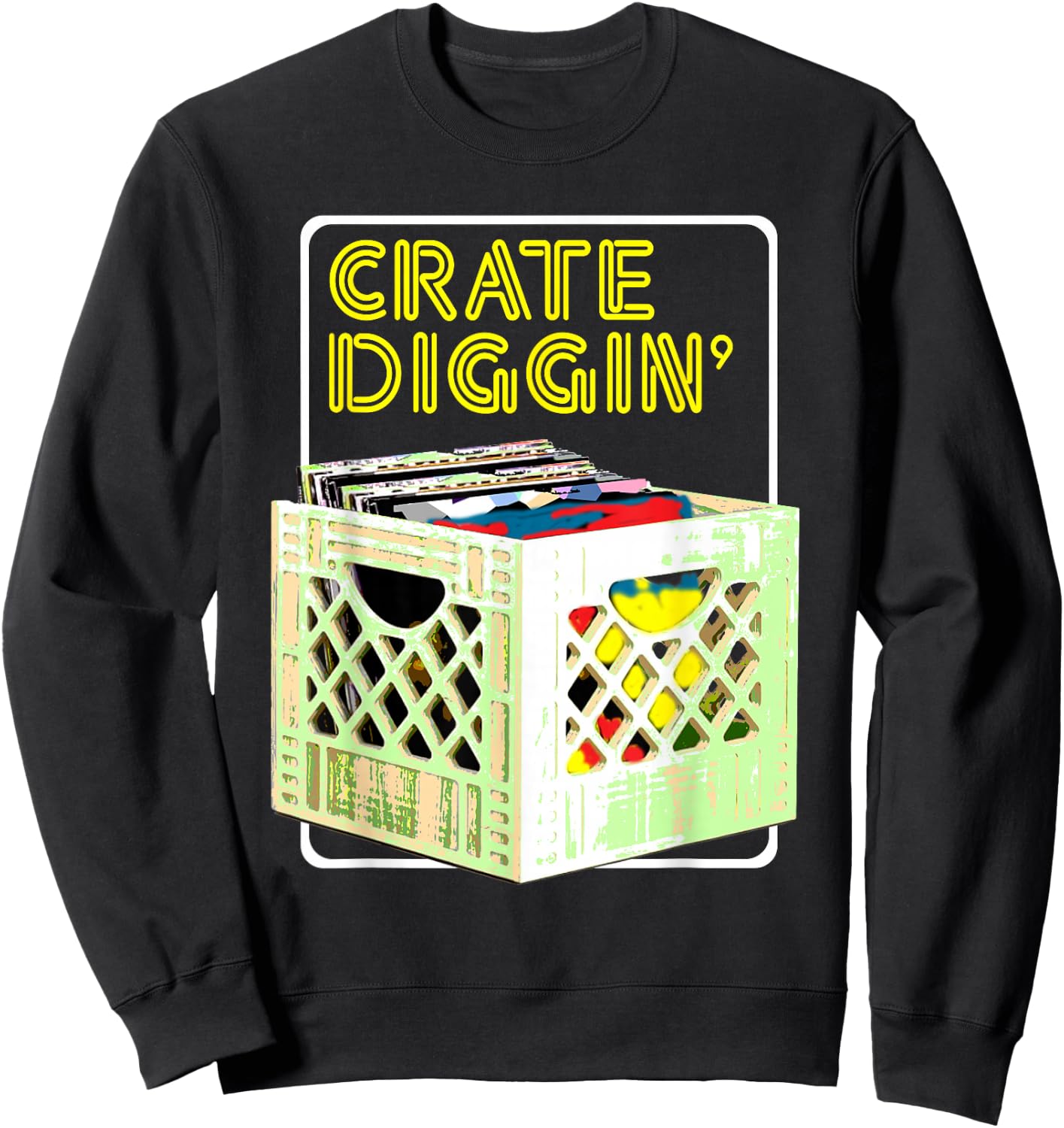 Old School DJ Hip Hop Retro Vinyl Collector Vintage Graphic Sweatshirt - Sweatshirt | Black